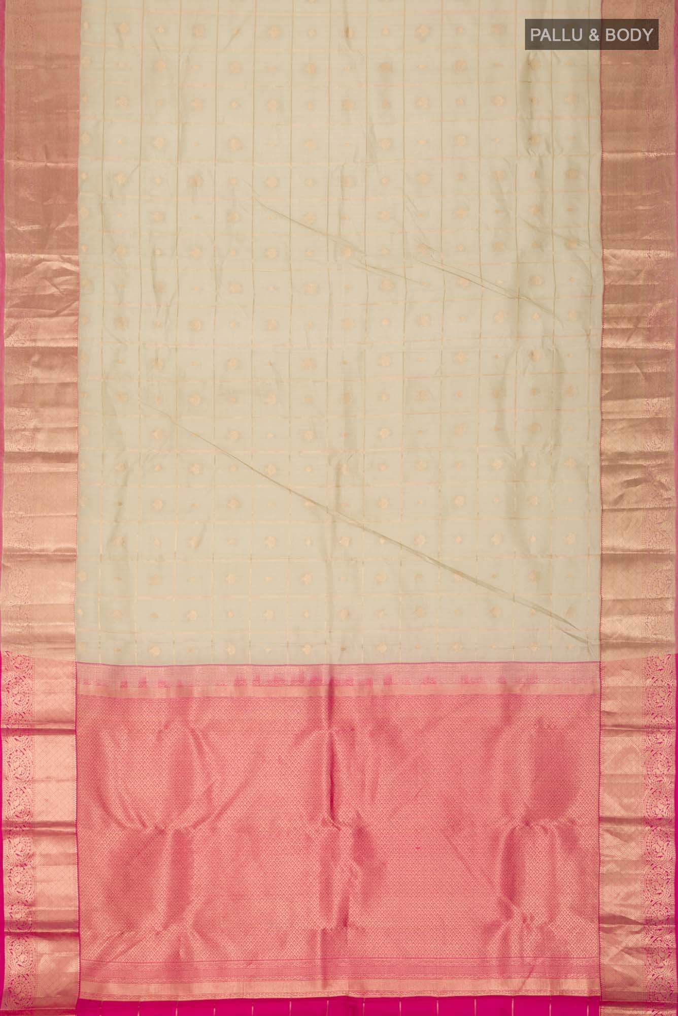 Beige Kanchipuram Silk Saree