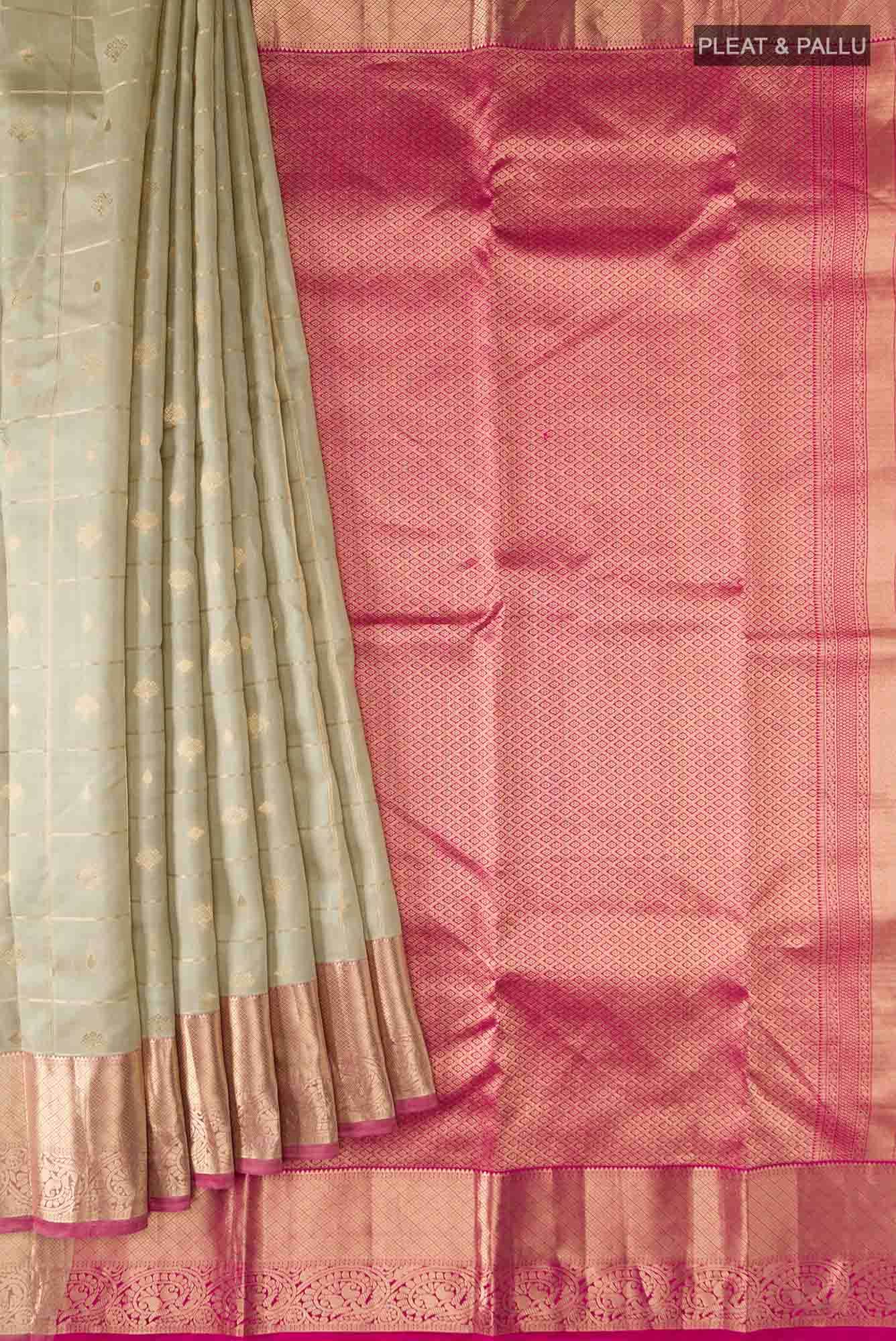 Beige Kanchipuram Silk Saree