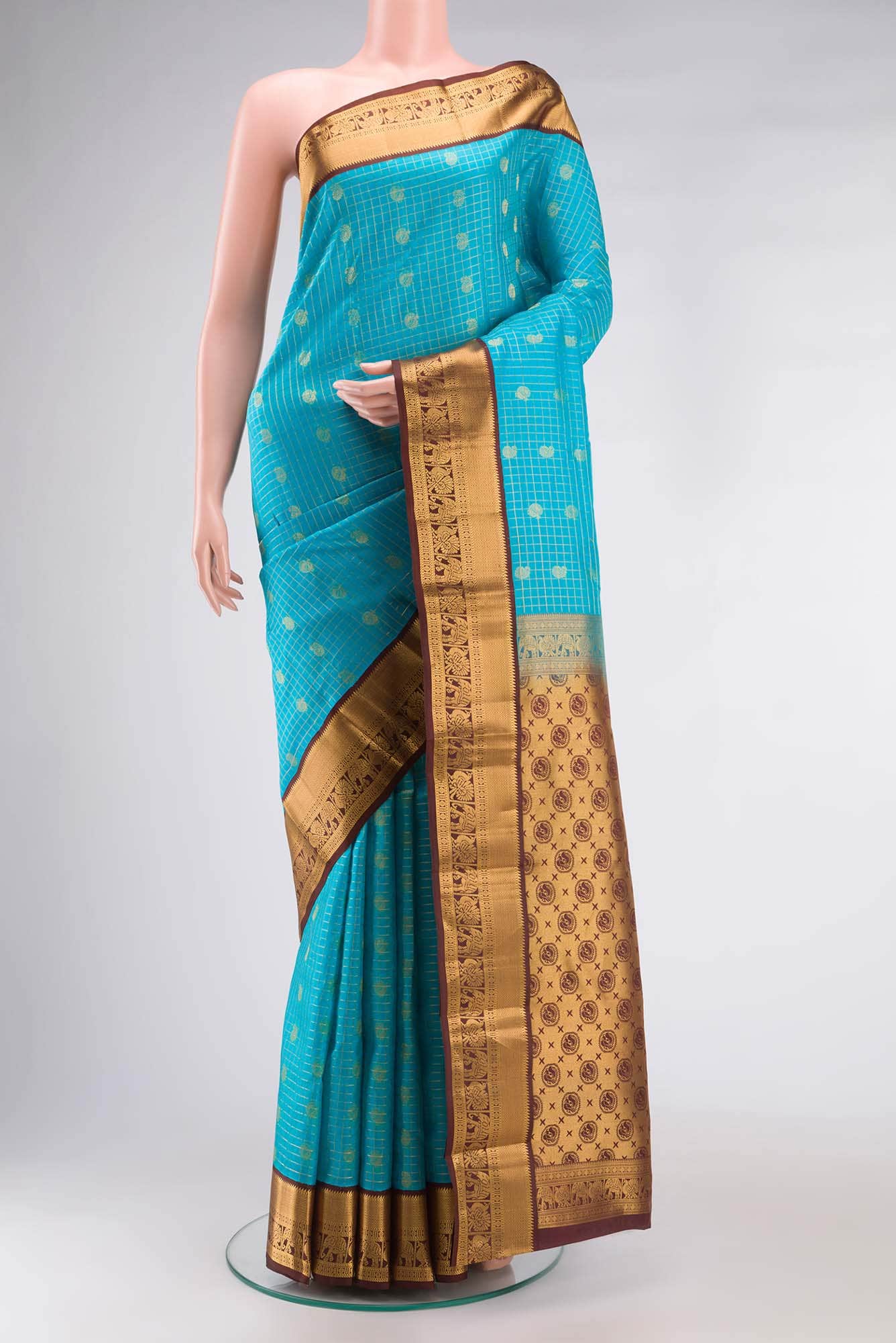 Blue Kanchipuram Silk Saree