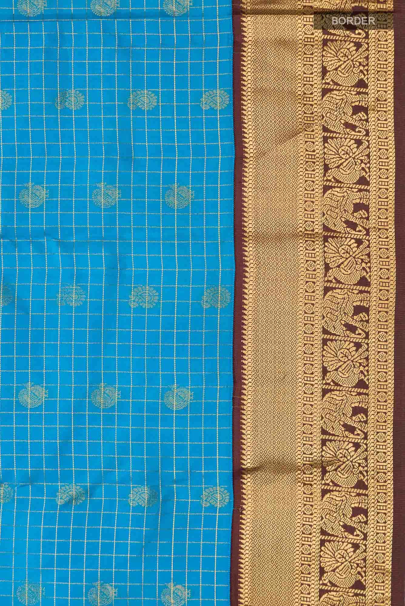 Blue Kanchipuram Silk Saree