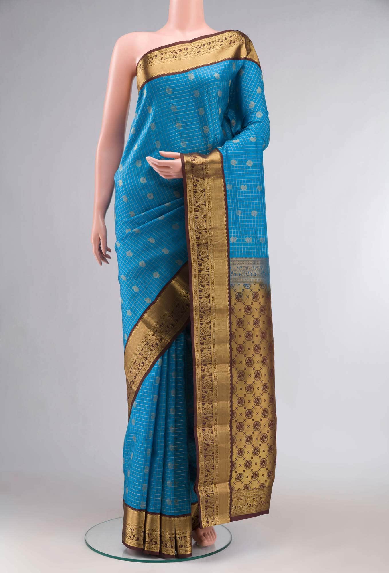 Blue Kanchipuram Silk Saree