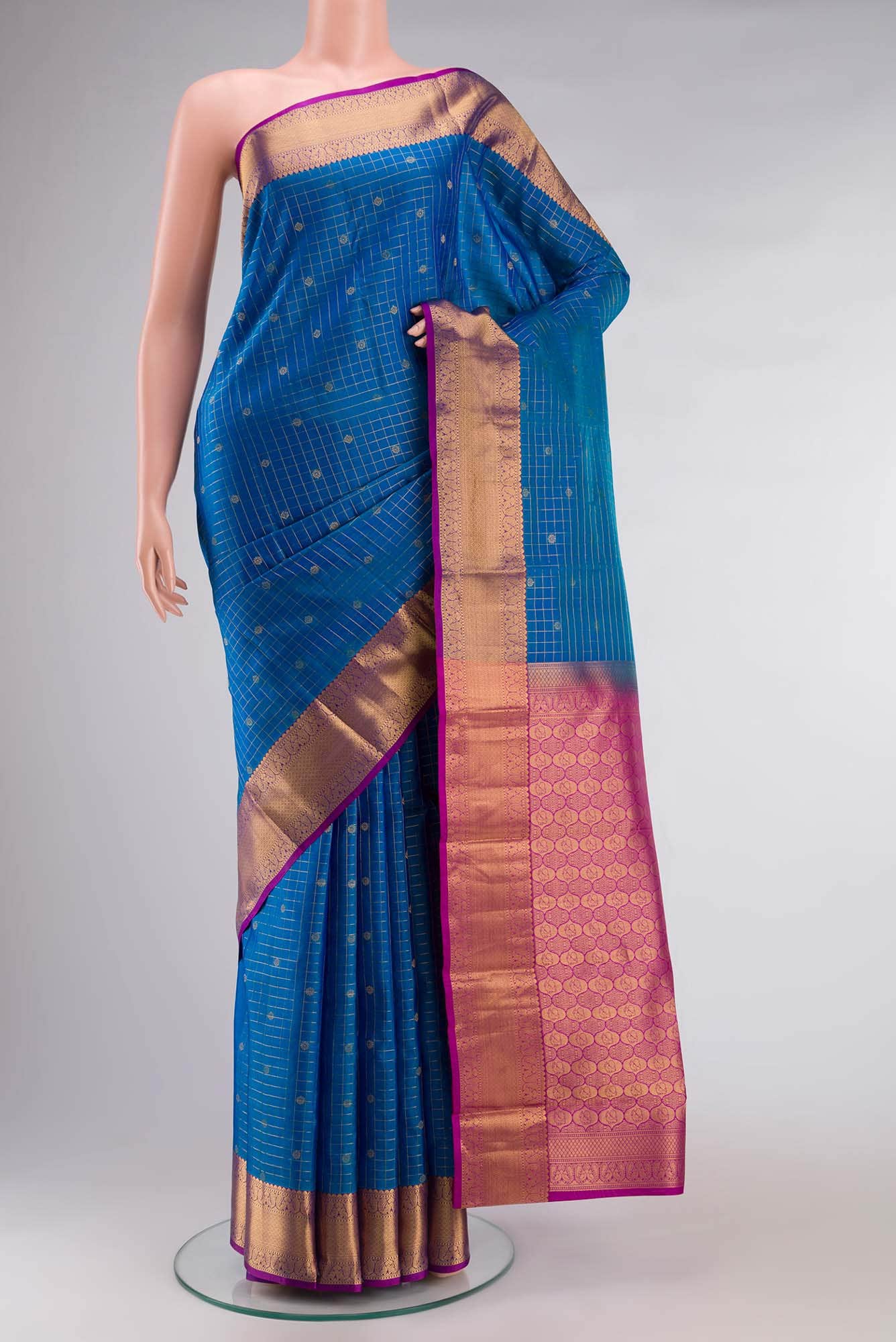 Blue Kanchipuram Silk Saree