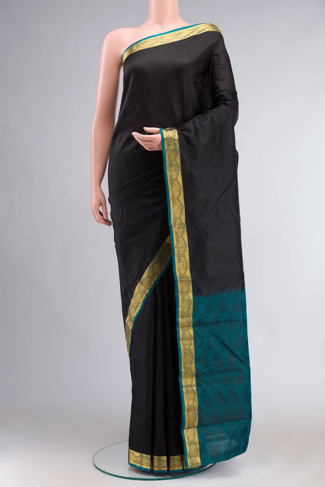 Black Kanchipuram Silk Saree
