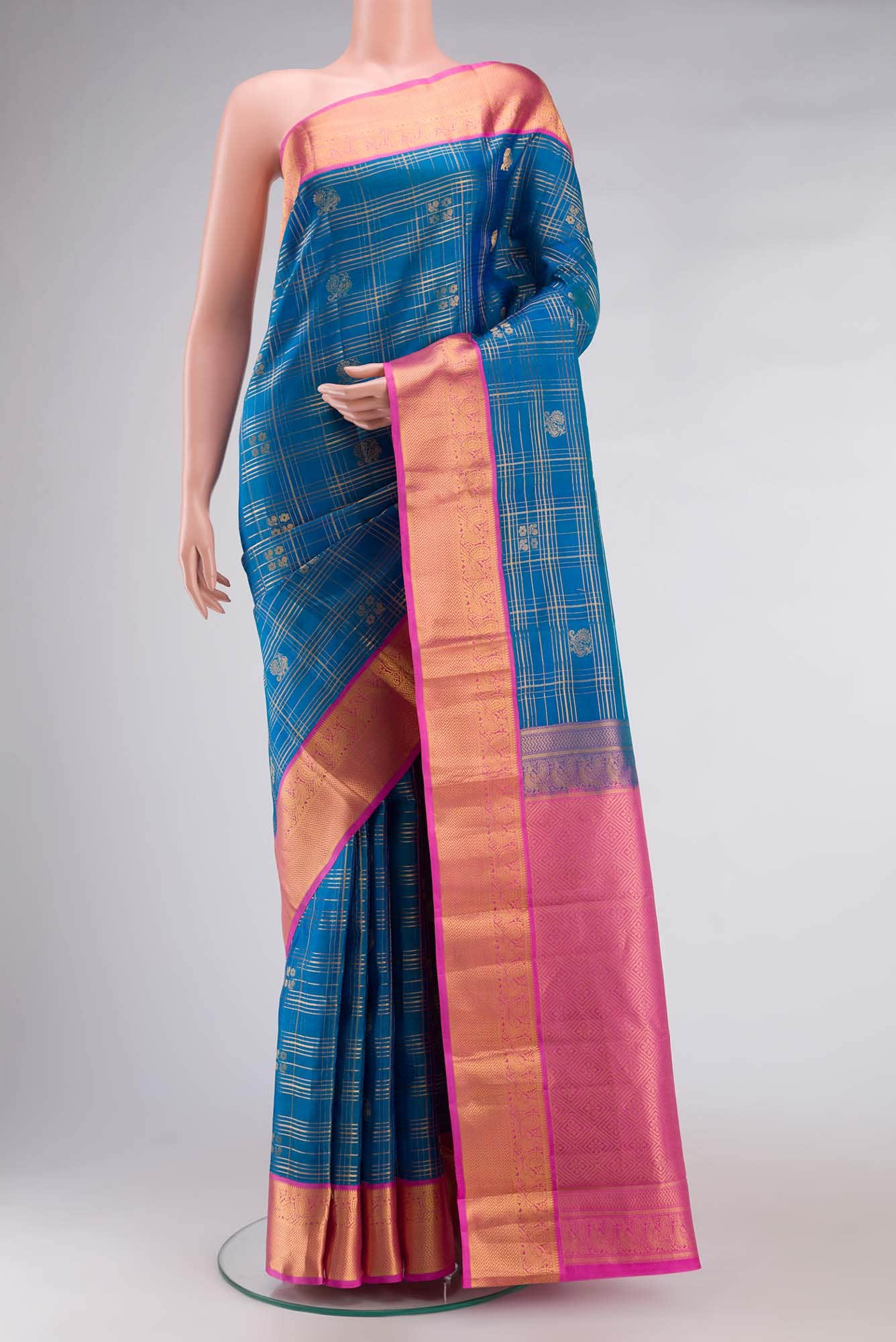 Blue Kanchipuram Silk Saree