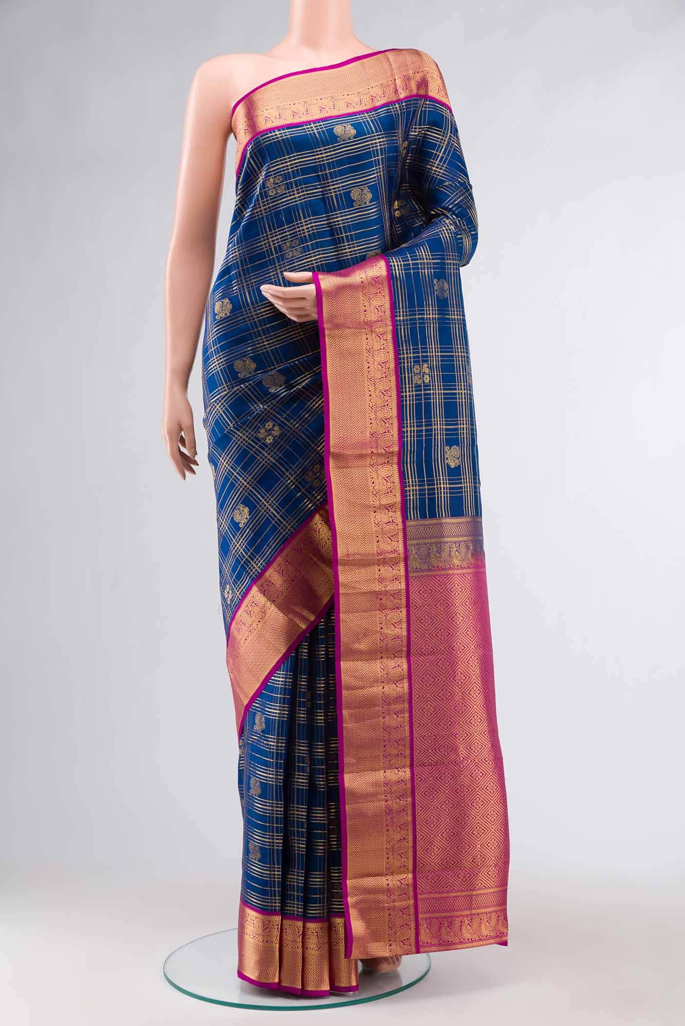 Blue Kanchipuram Silk Saree