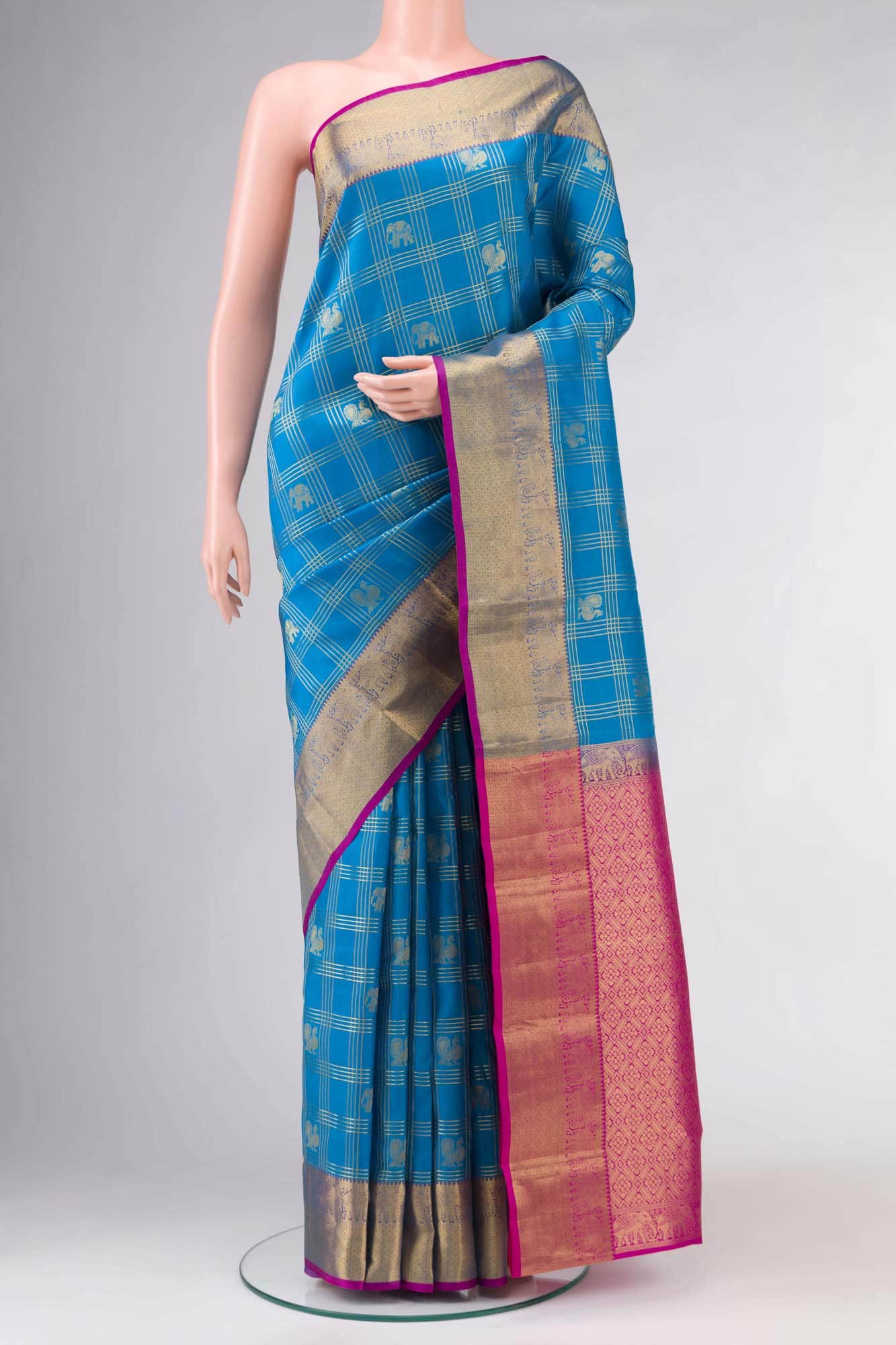 Blue Kanchipuram Silk Saree