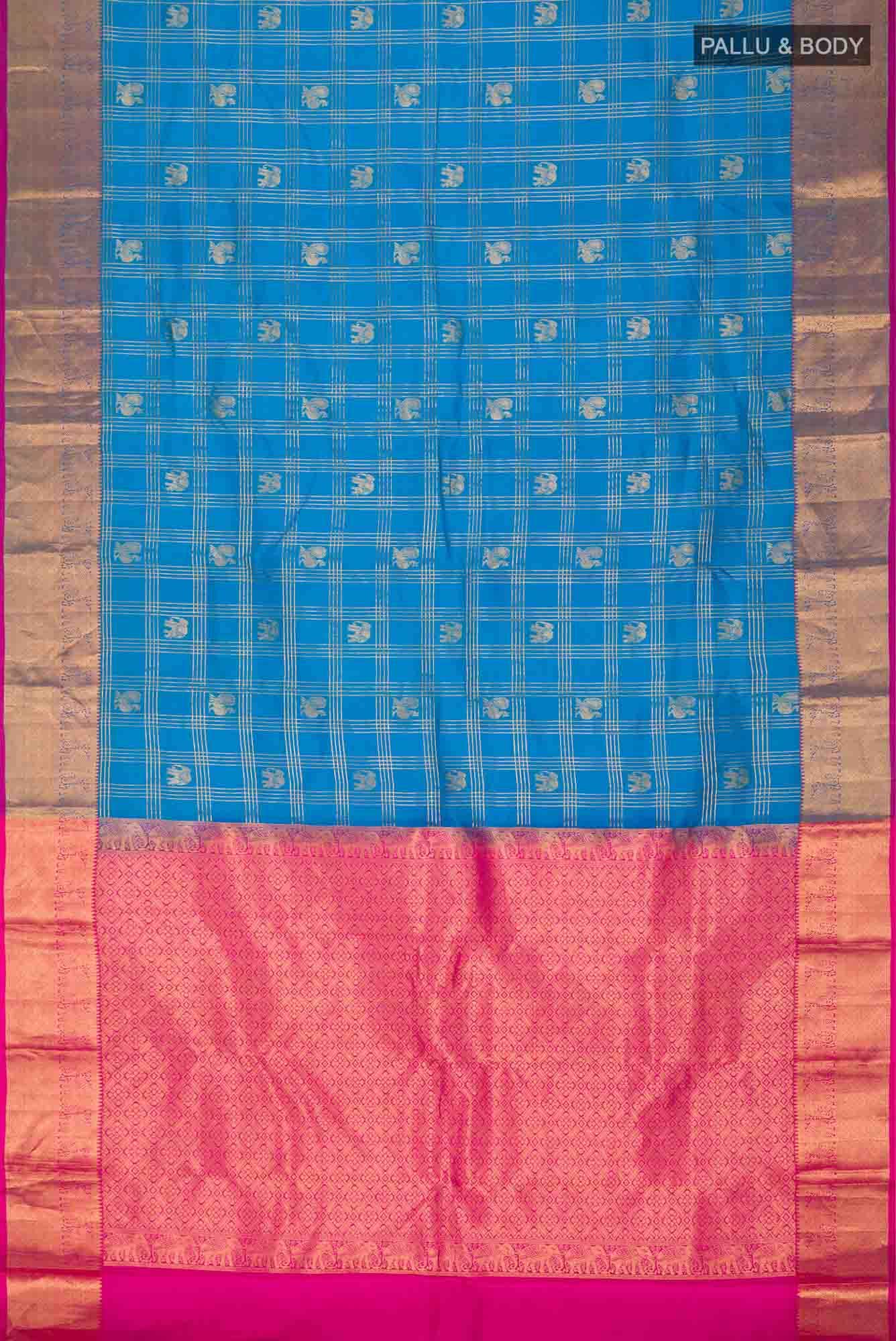 Blue Kanchipuram Silk Saree