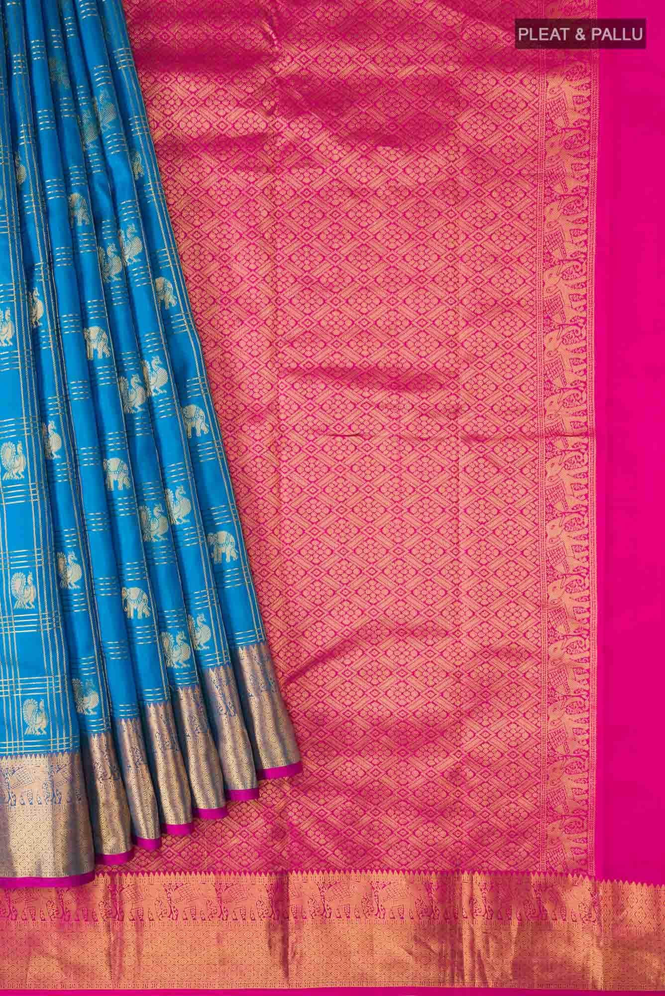 Blue Kanchipuram Silk Saree