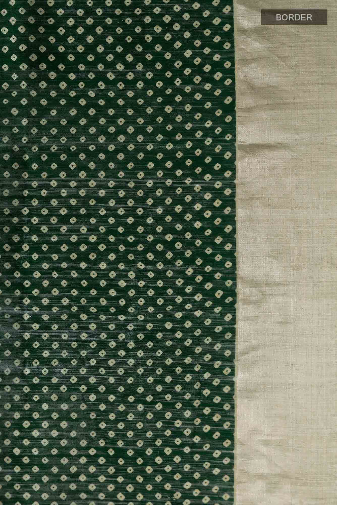 Green Bhagalpuri Tussar Silk Saree