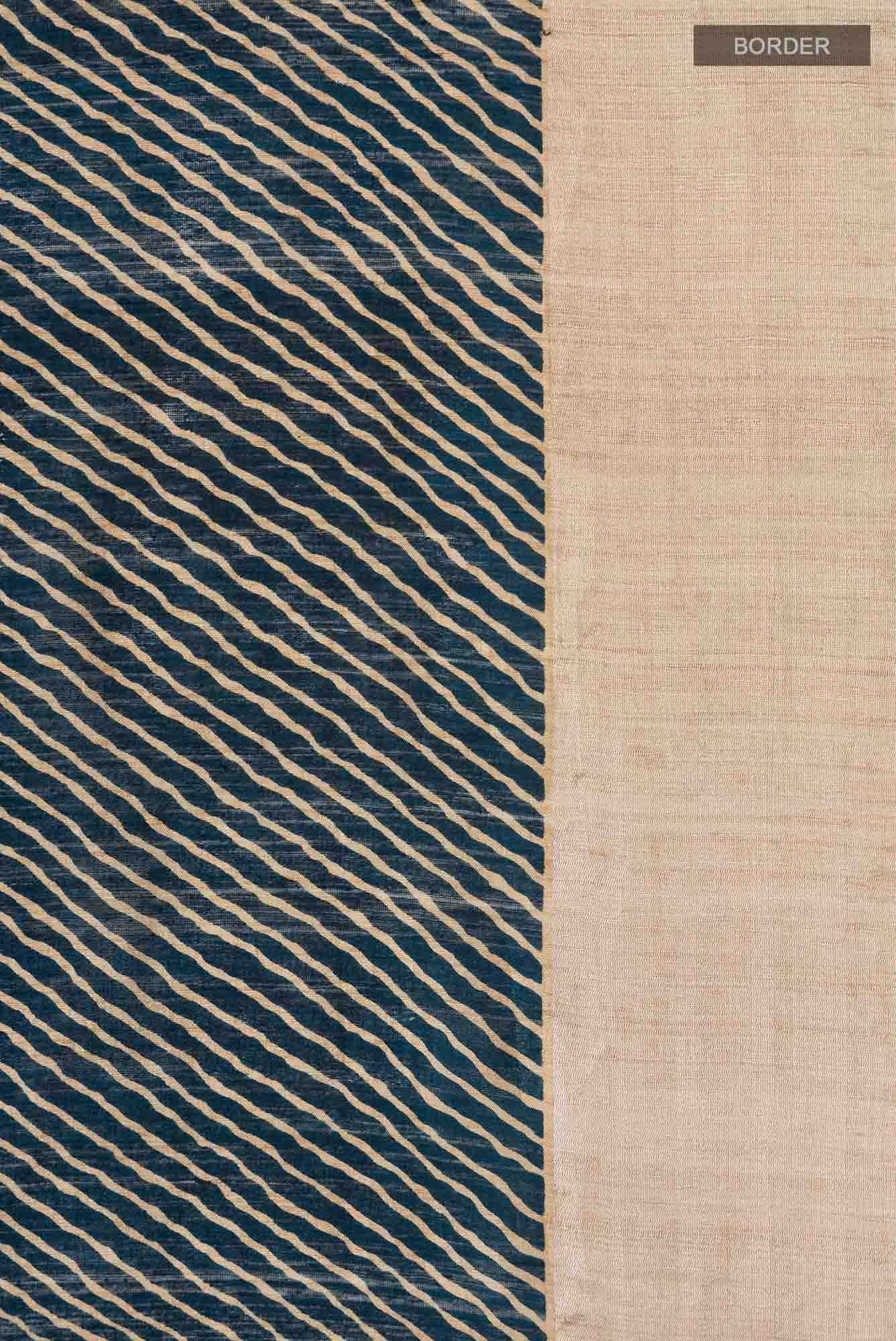 Blue Bhagalpuri Tussar Silk Saree