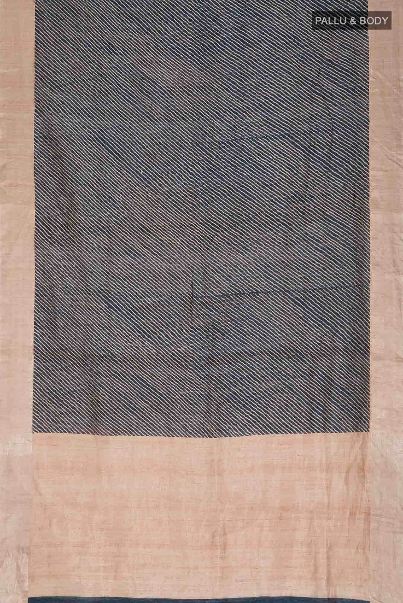 Blue Bhagalpuri Tussar Silk Saree