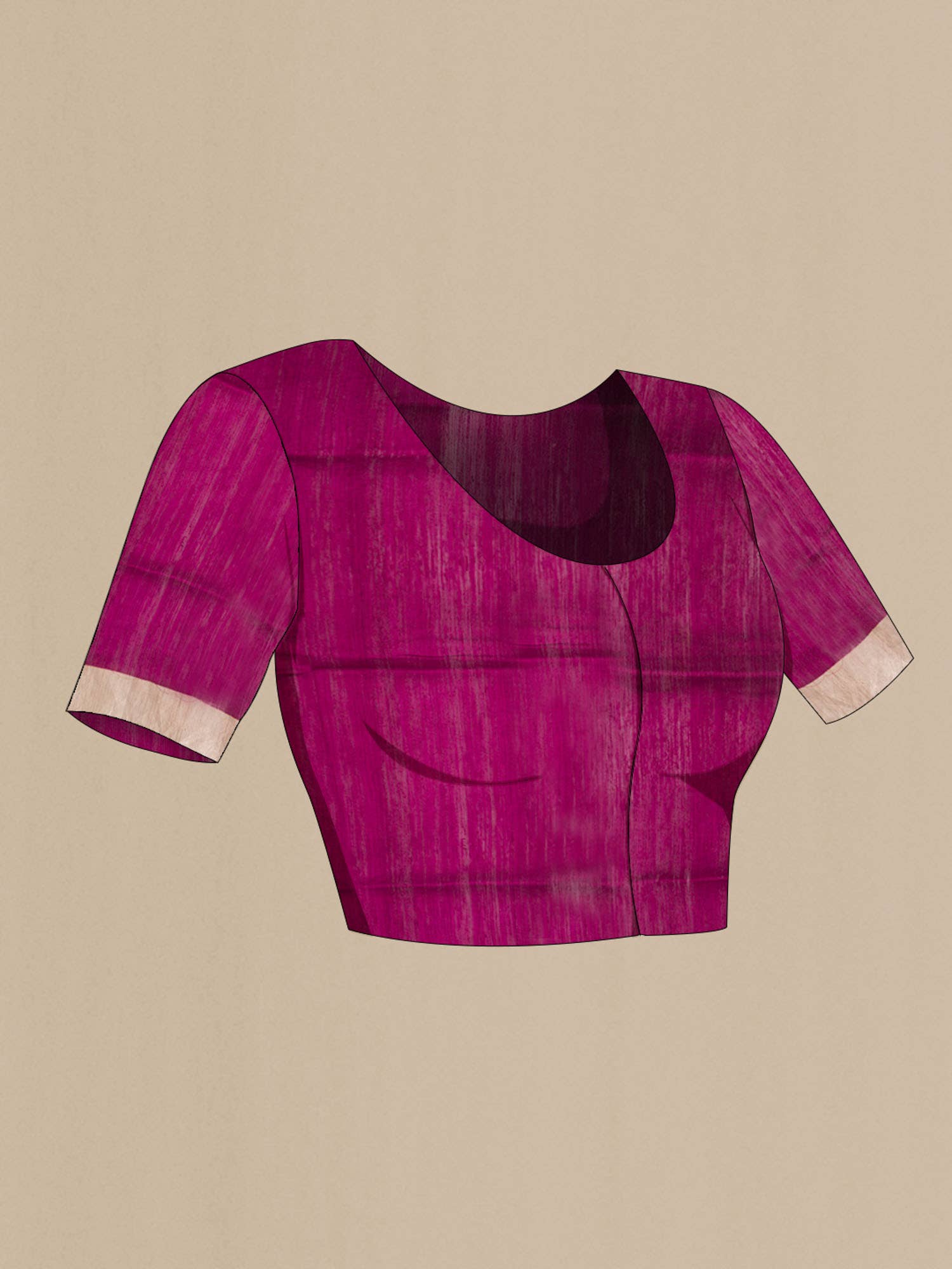 Magenta Bhagalpuri Tussar Silk Saree