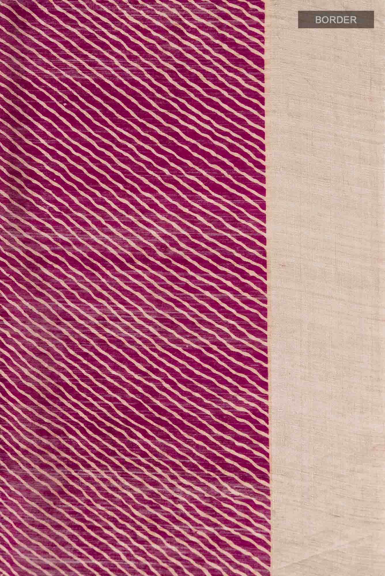Magenta Bhagalpuri Tussar Silk Saree