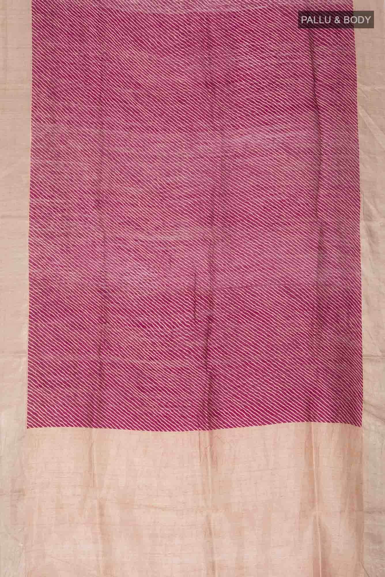 Magenta Bhagalpuri Tussar Silk Saree
