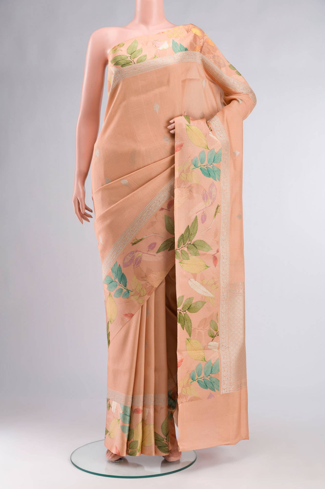 Sandal Bhagalpuri Tussar Silk Saree