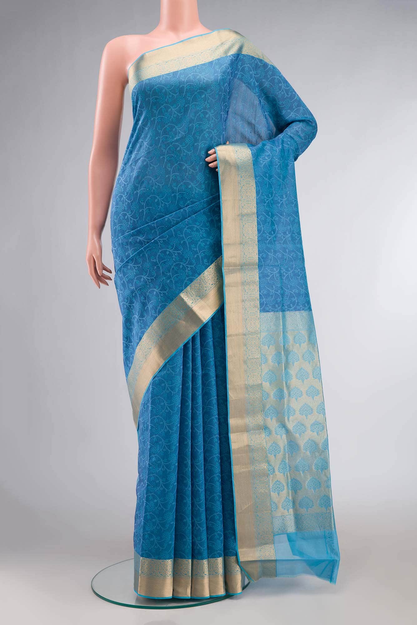 Blue Silk Cotton Saree