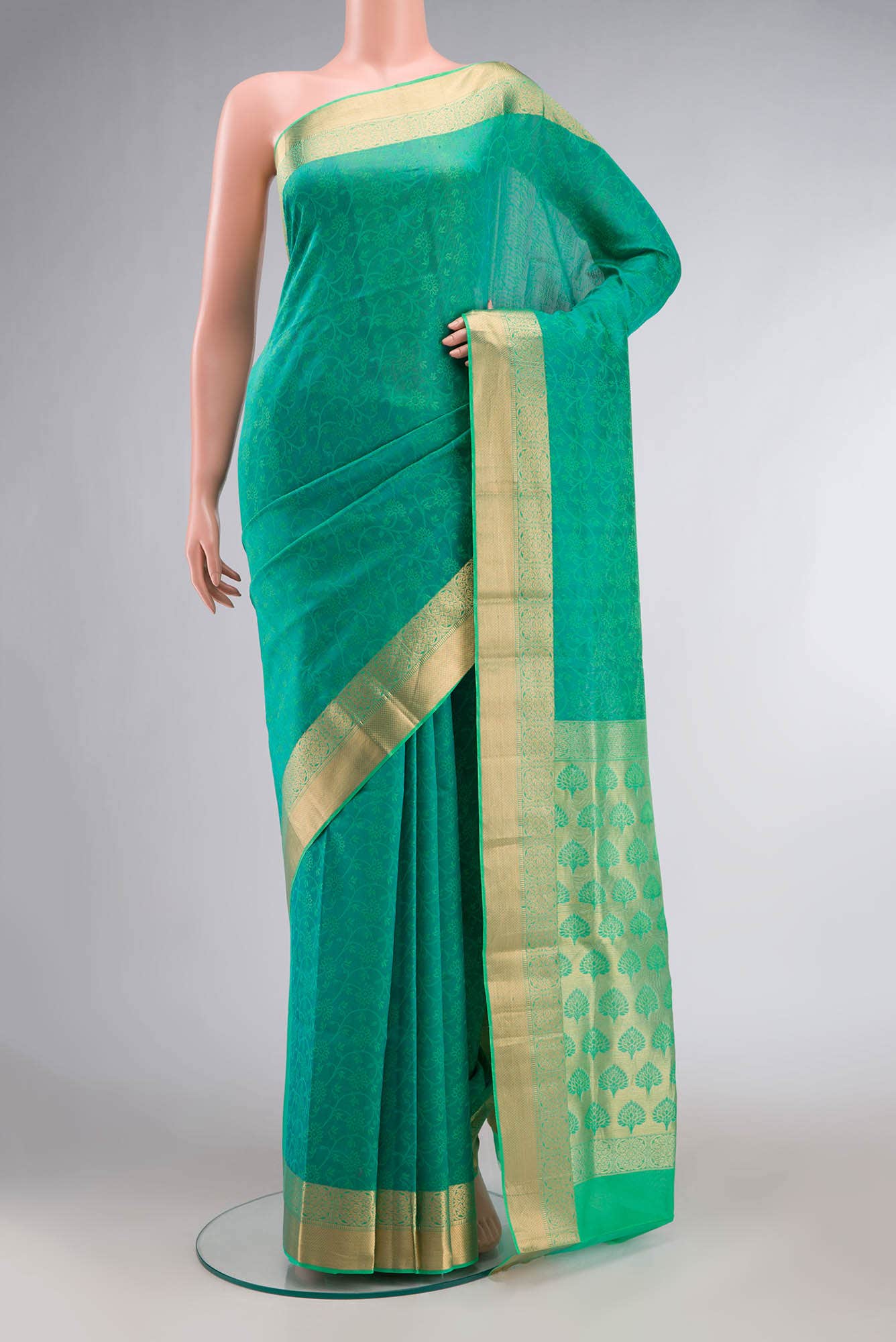 Green Silk Cotton Saree