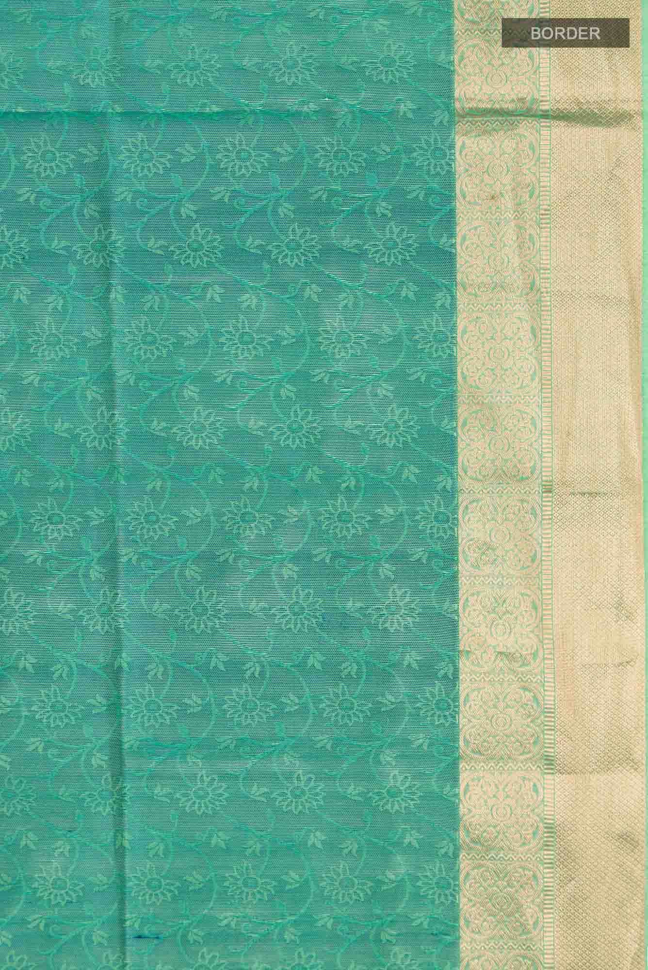 Sea Green Silk Cotton Saree