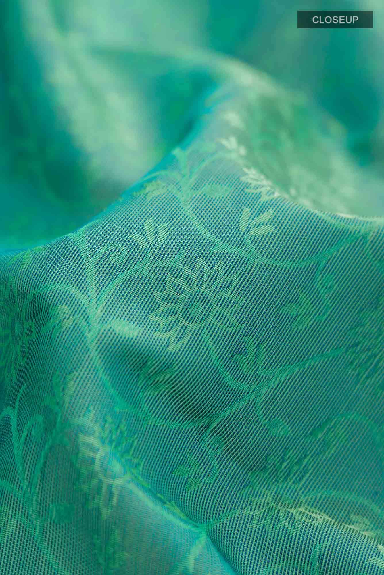 Sea Green Silk Cotton Saree