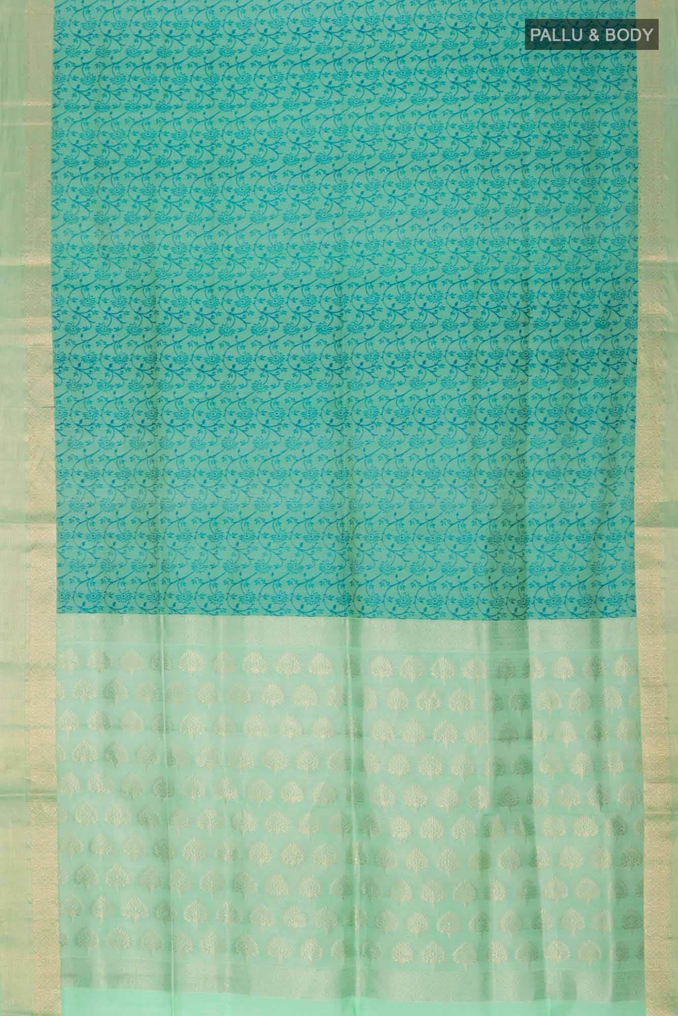 Sea Green Silk Cotton Saree