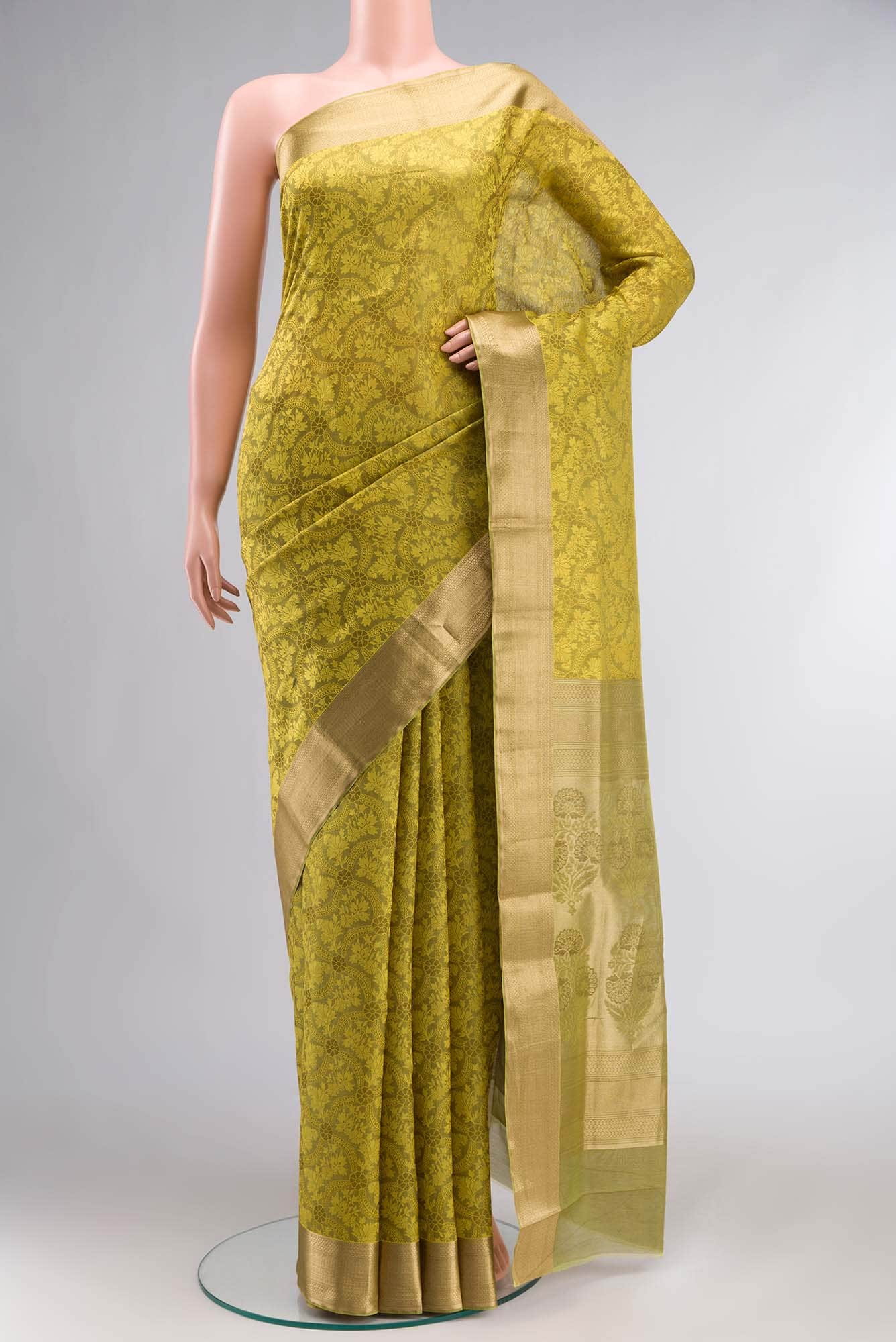Green Silk Cotton Saree