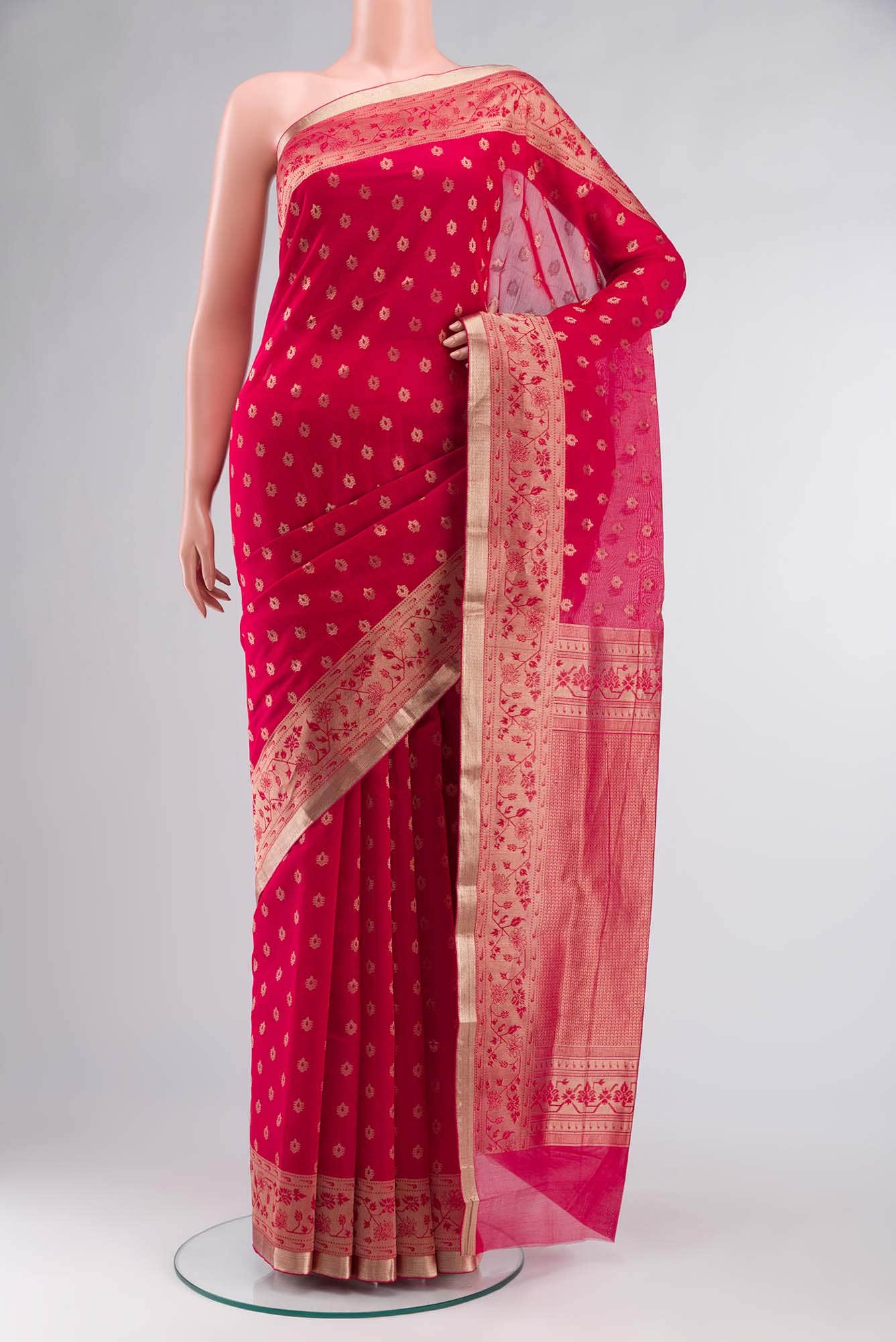 Red Silk Cotton Saree