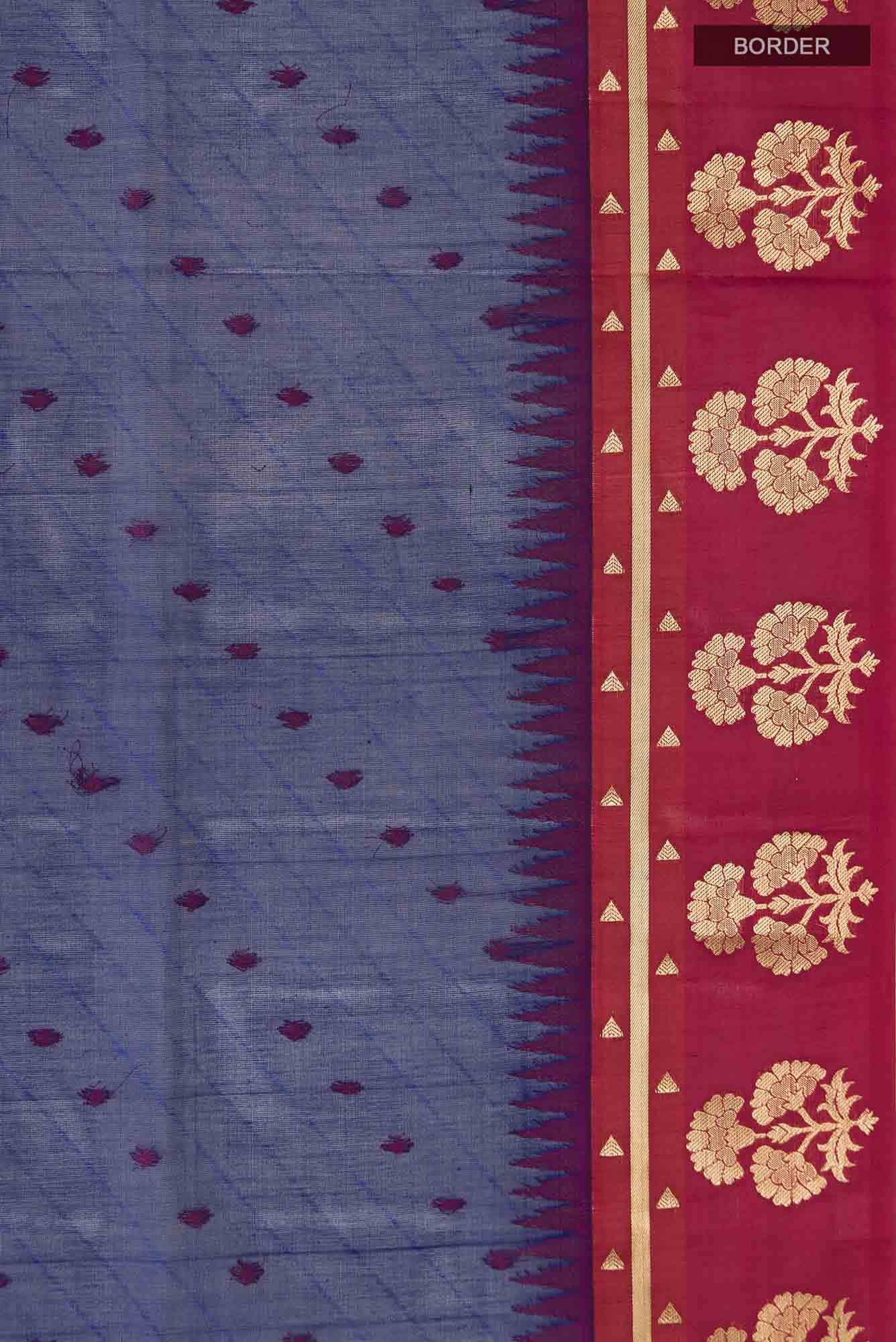 Blue Silk Cotton Saree