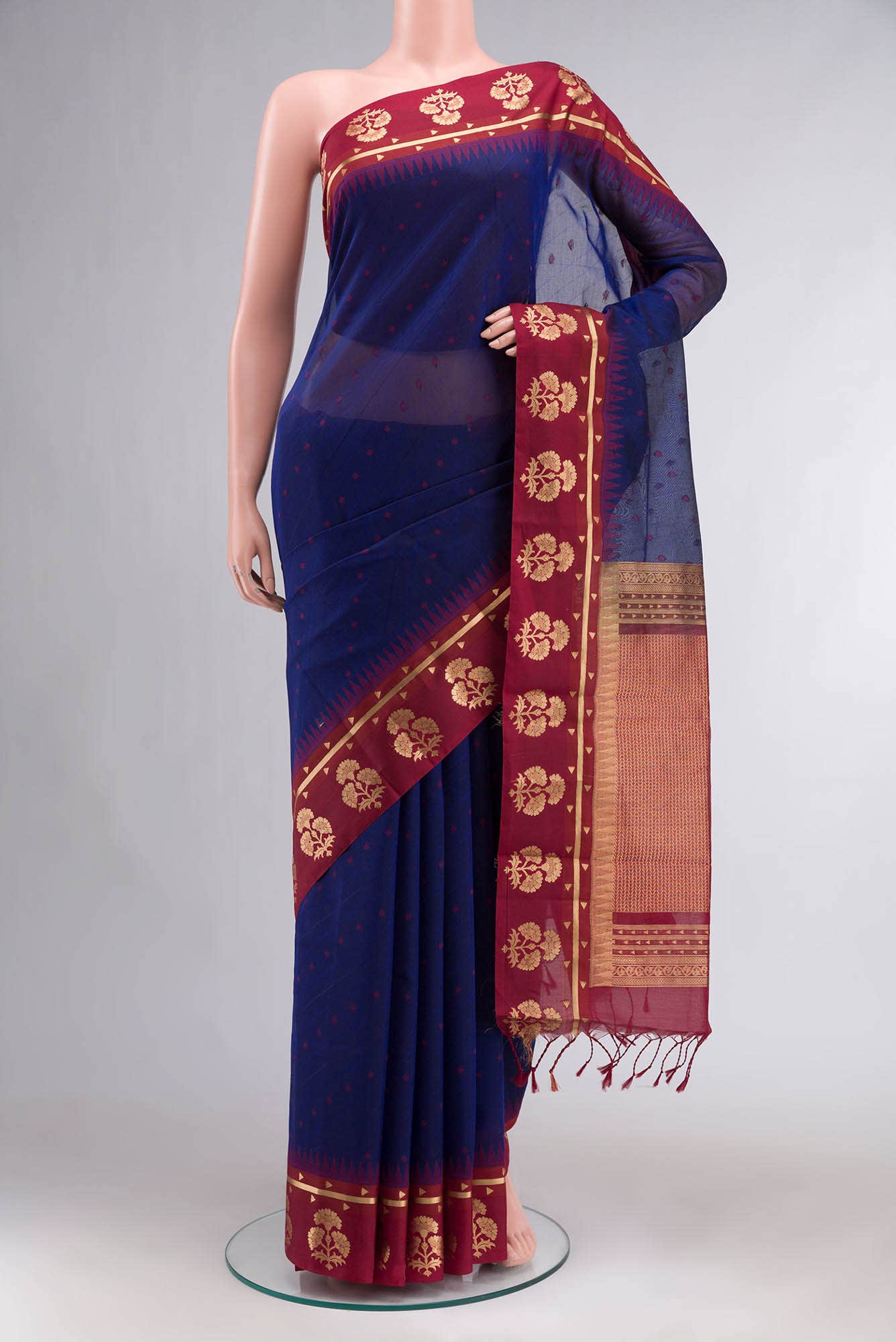 Blue Silk Cotton Saree