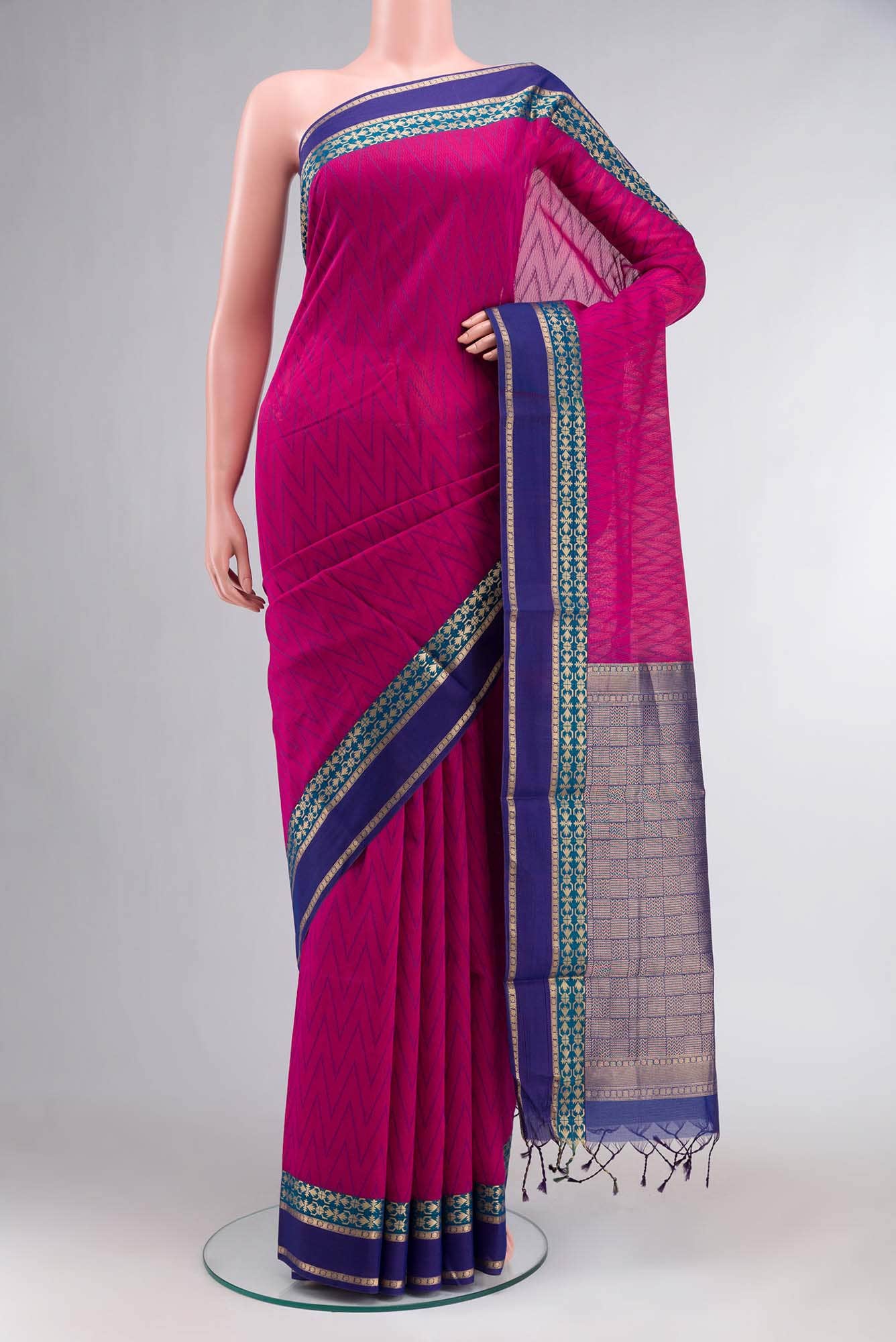 Pink Silk Cotton Saree