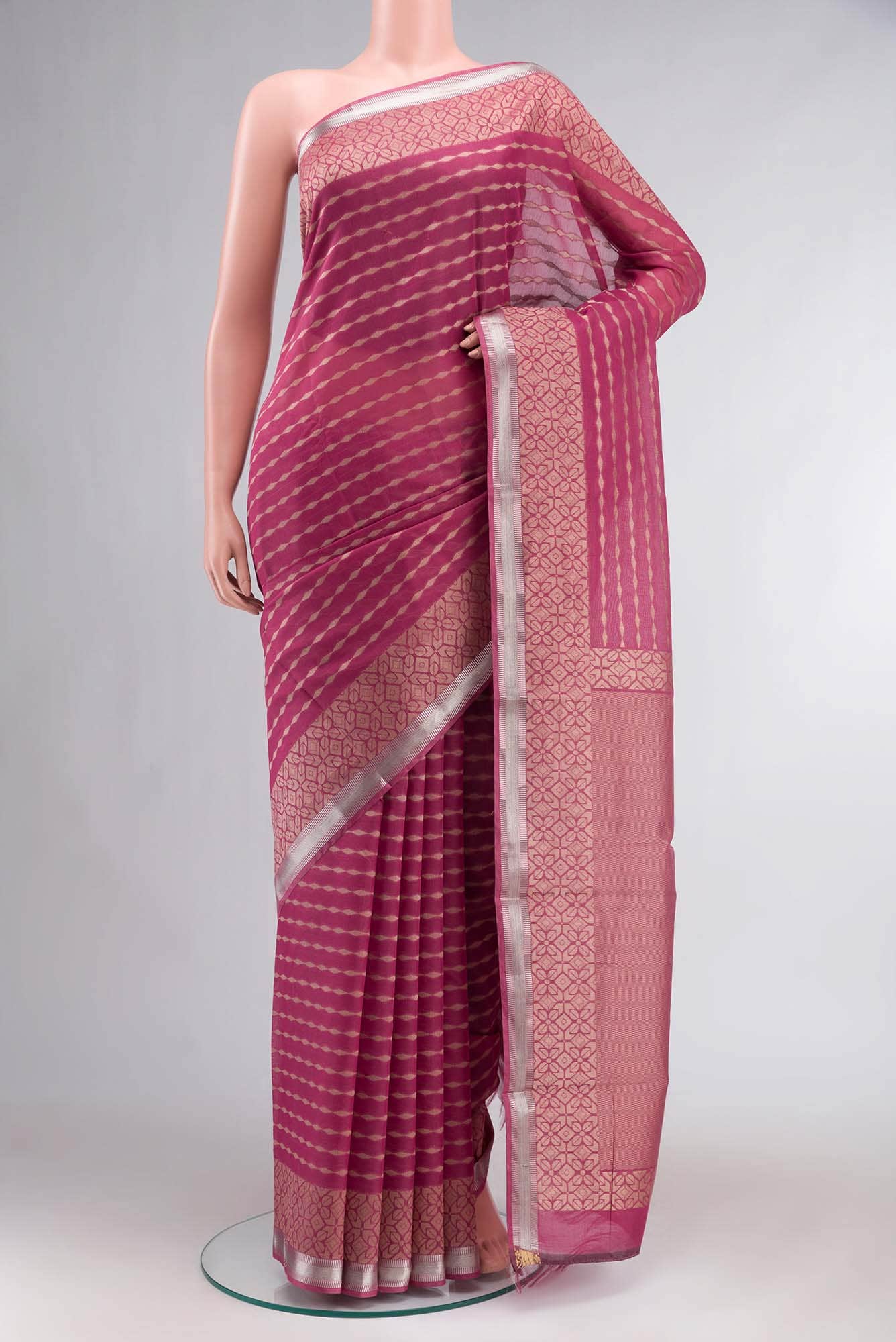 Pink Silk Cotton Saree