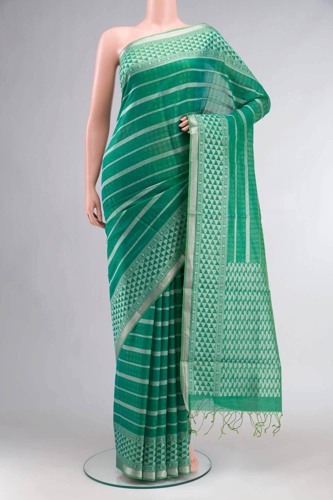 Green Silk Cotton Saree