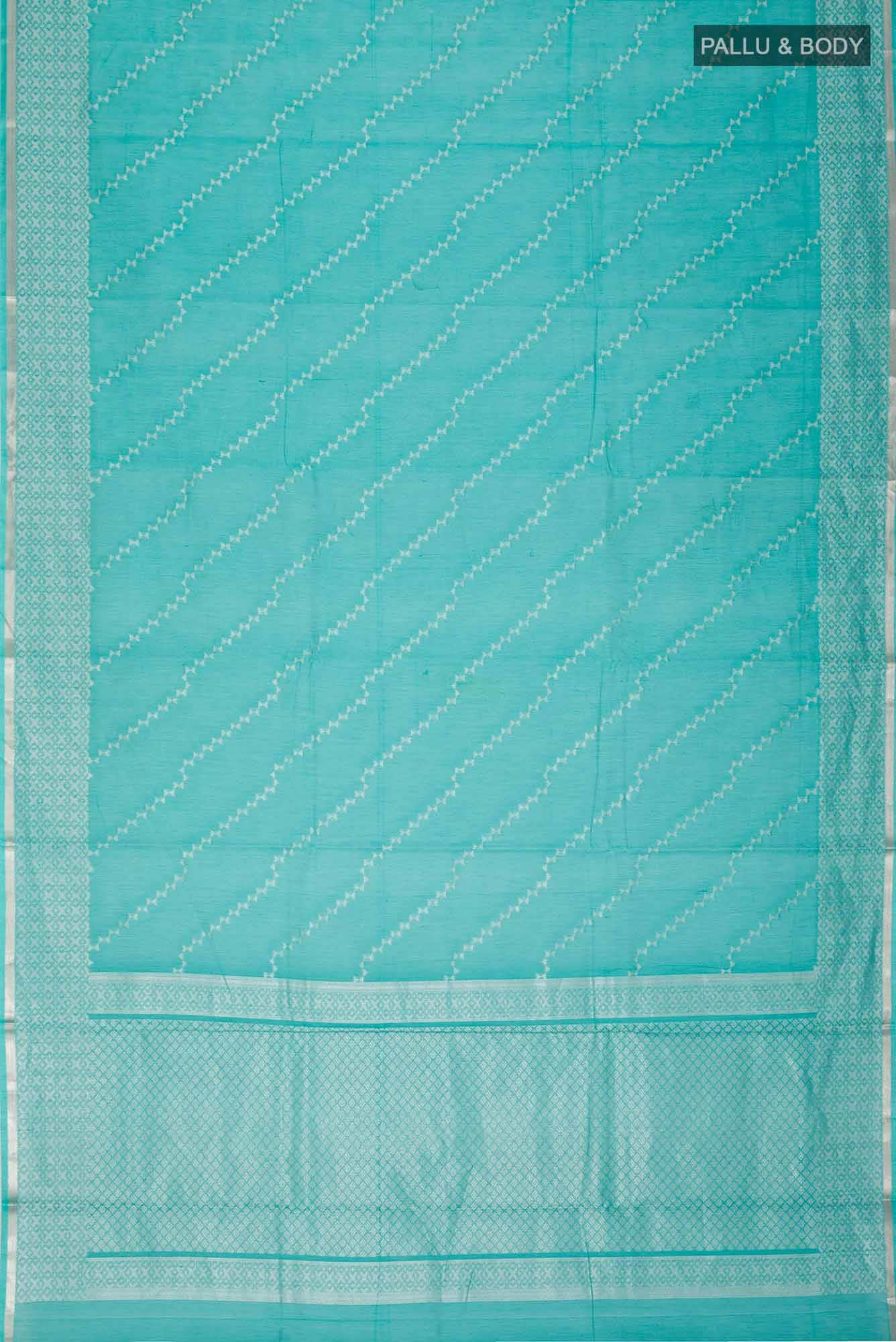 Turquoise Silk Cotton Saree