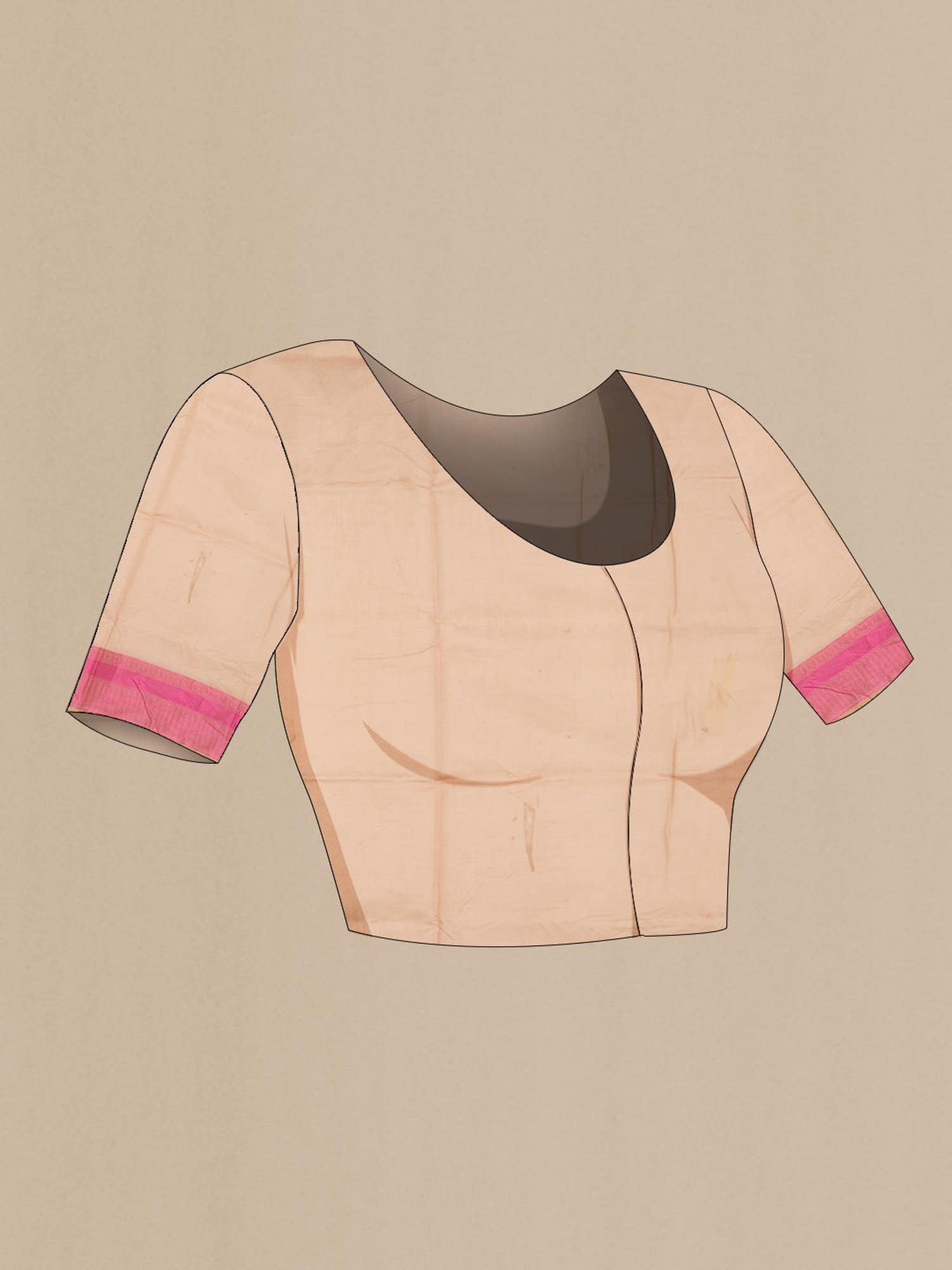 Beige Silk Cotton Saree