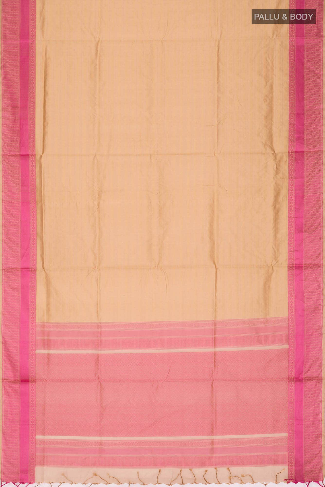 Beige Silk Cotton Saree