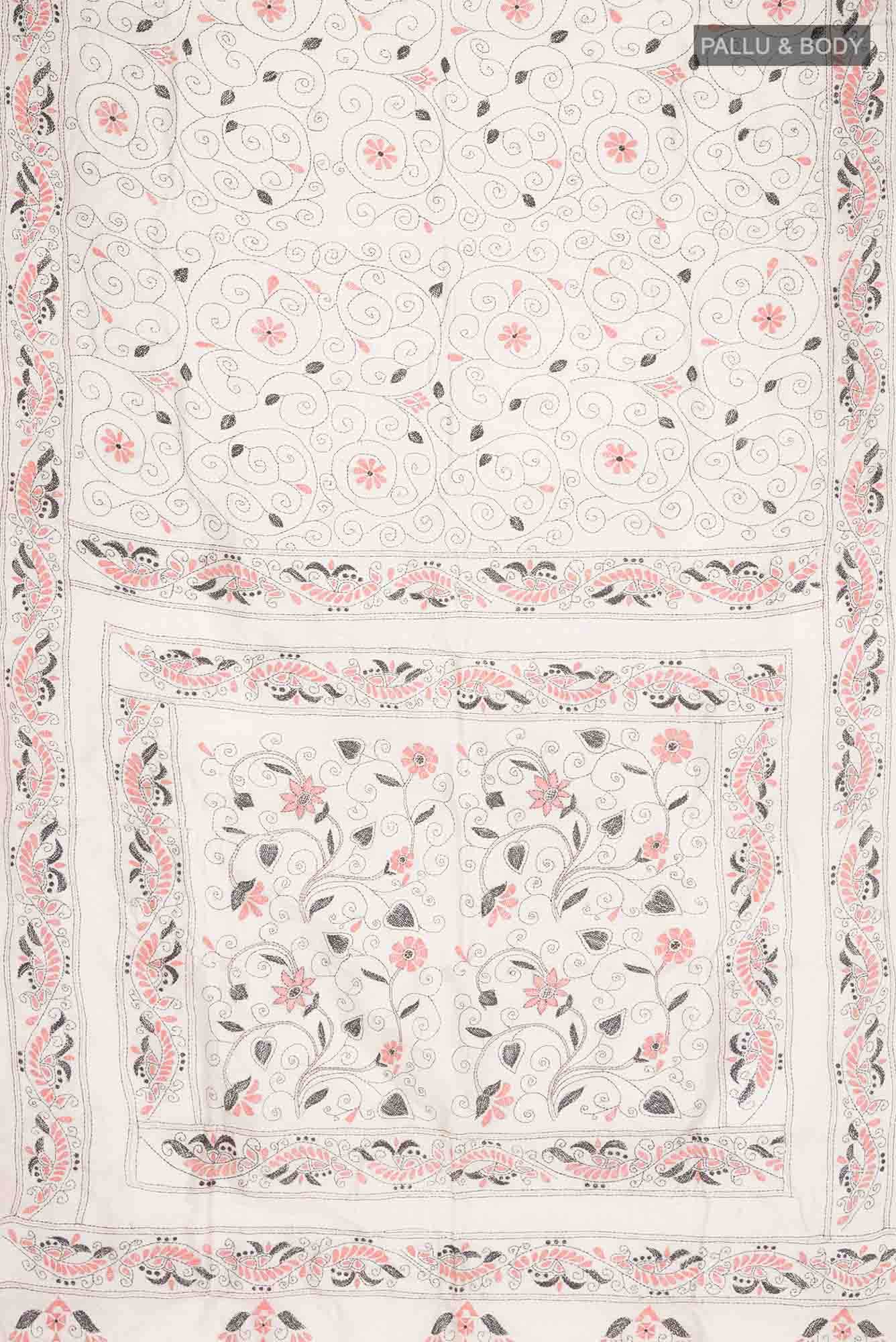 Beige Tussar Silk Saree