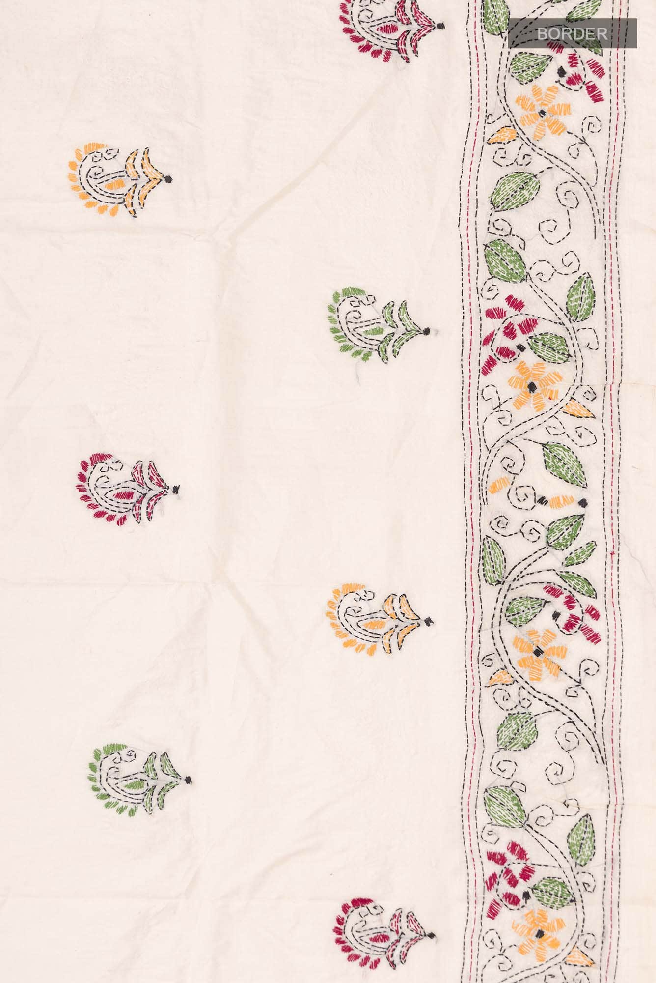 Beige Tussar Silk Saree