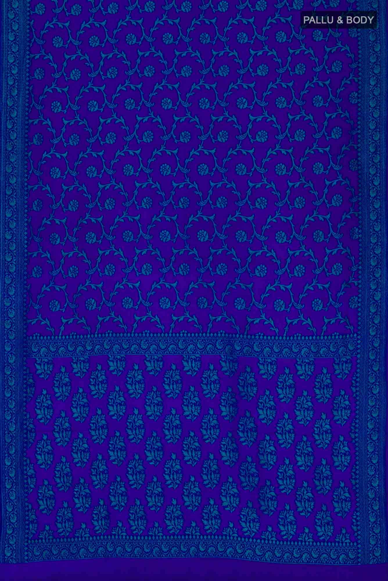 Blue Banarasi Georgette Saree