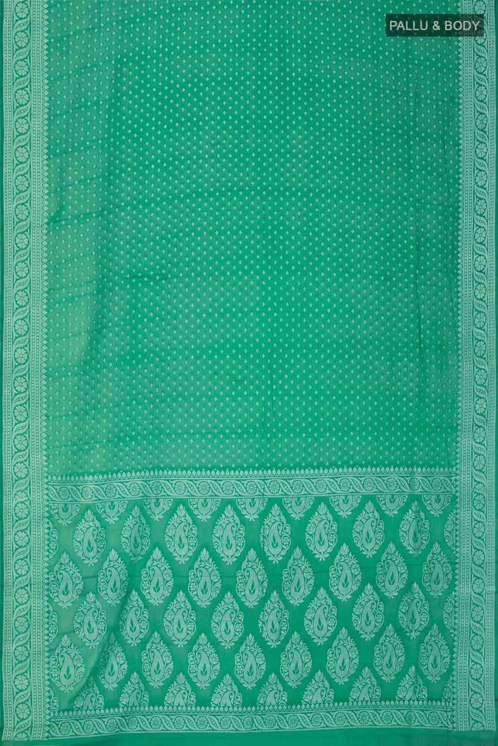 Green Blended Banarasi Georgette Saree