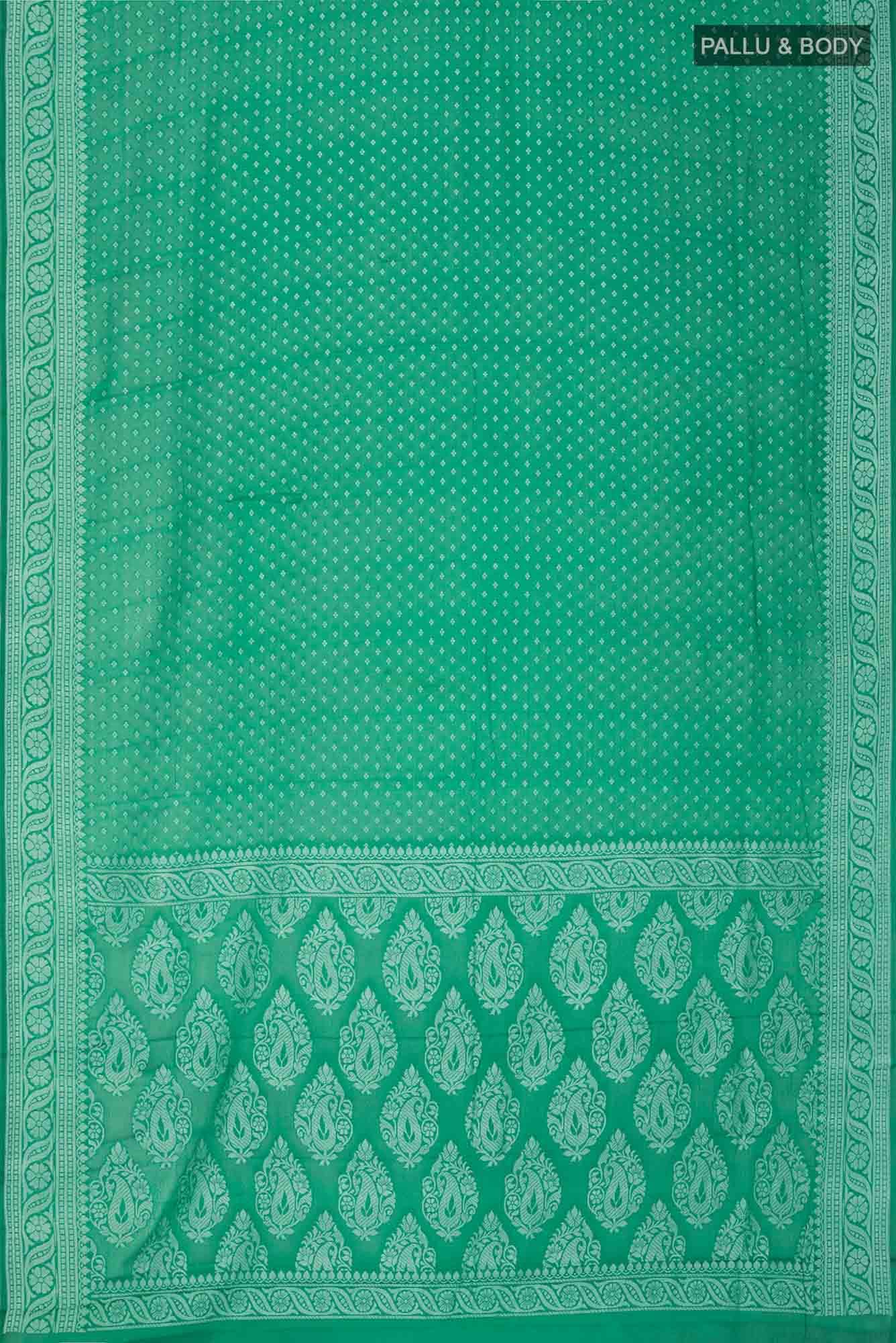Green Blended Banarasi Georgette Saree