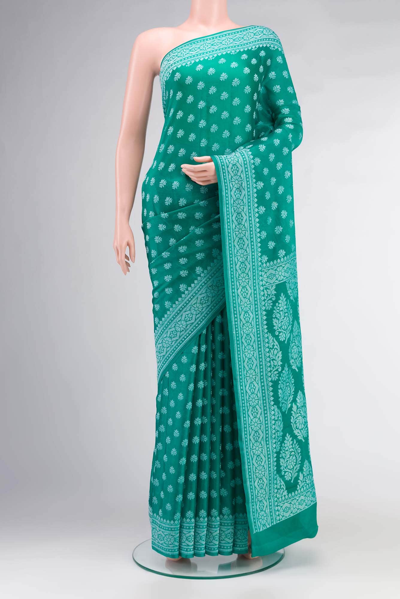Green Banarasi Georgette Saree