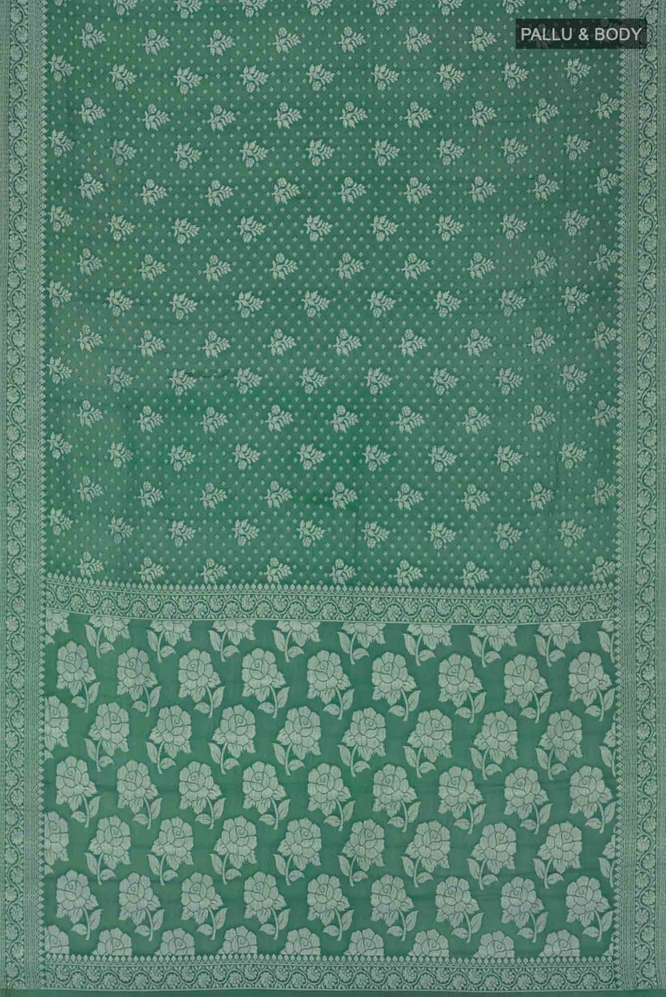 Green Blended Banarasi Georgette Saree
