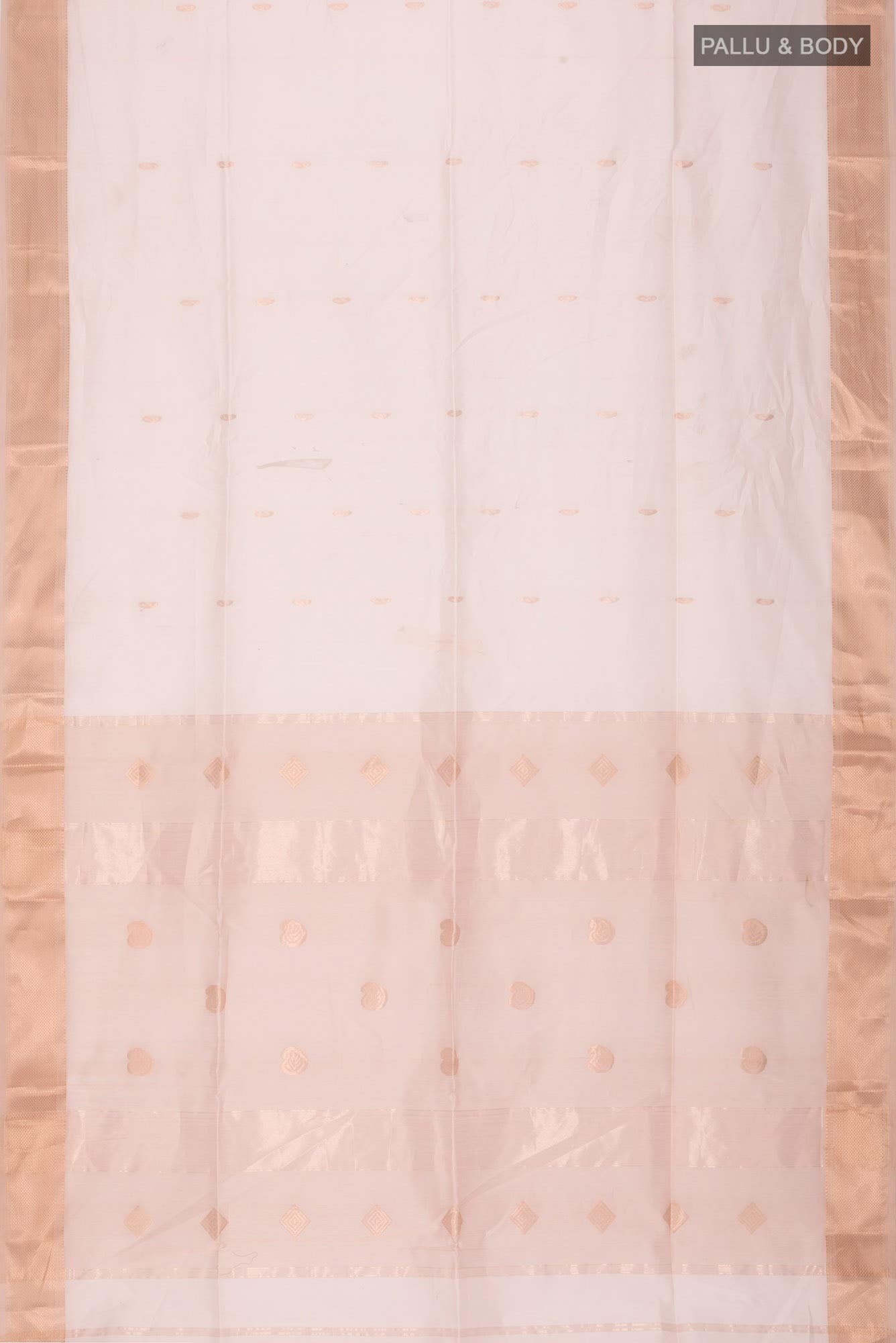 Cream Maheshwari Silk Cotton Saree