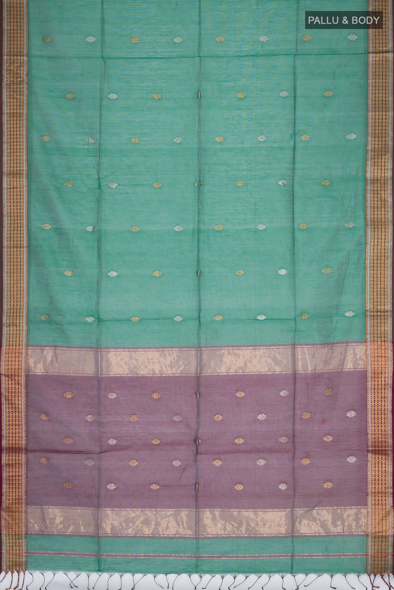 Green Maheshwari Silk Cotton Saree
