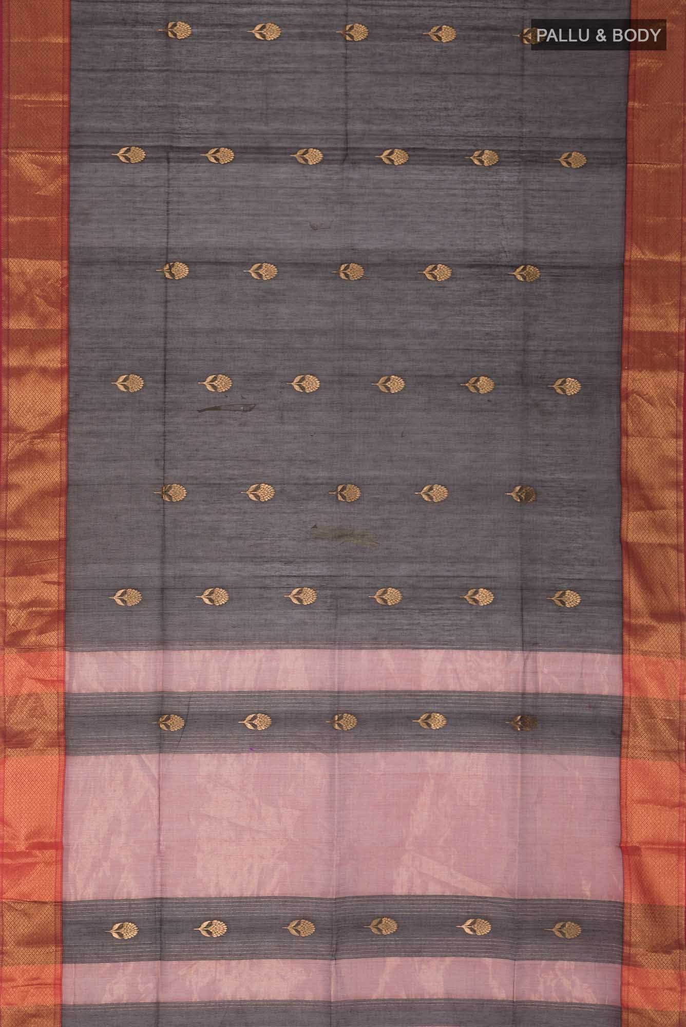 Black Maheshwari Silk Cotton Saree
