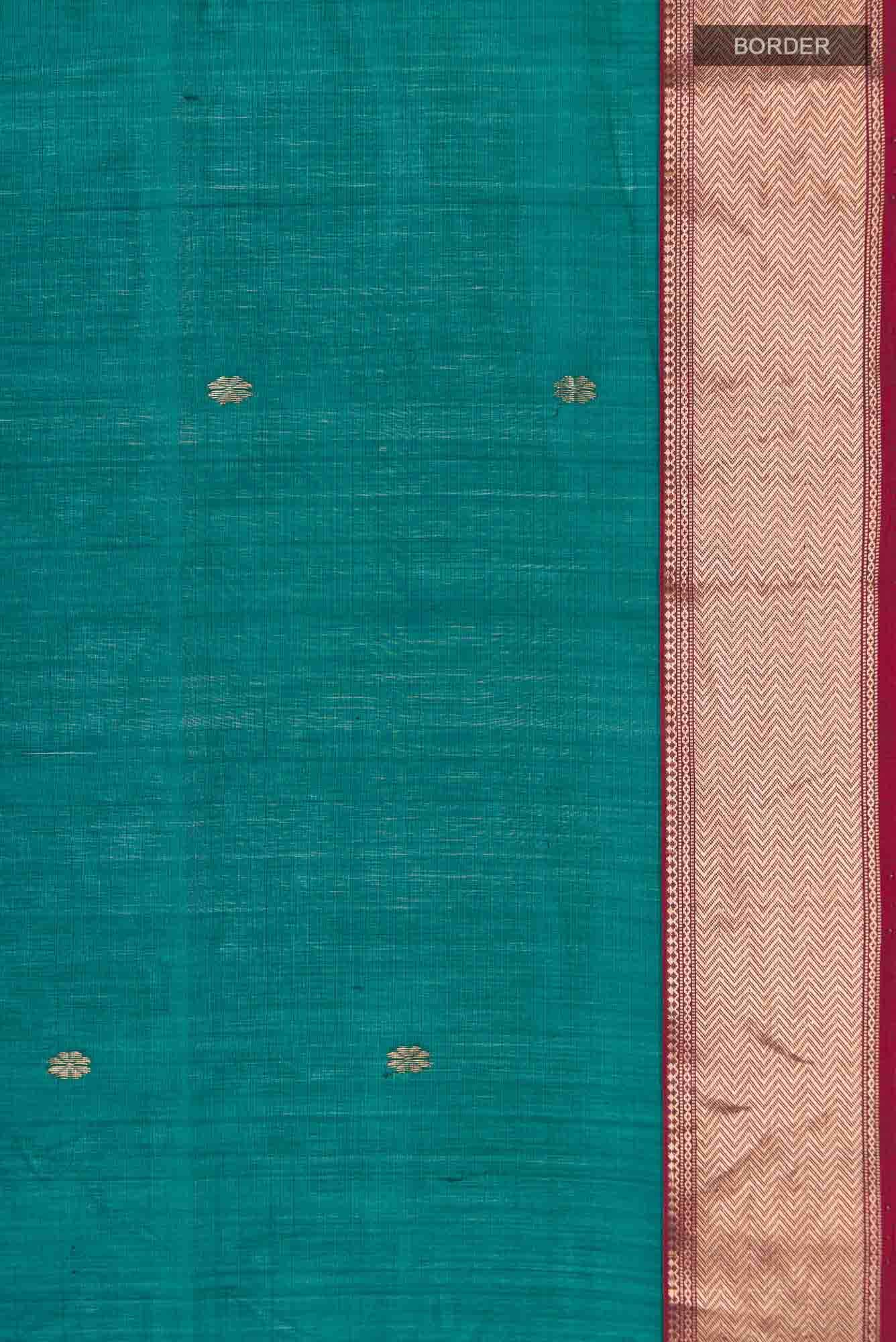 Green Maheshwari Silk Cotton Saree