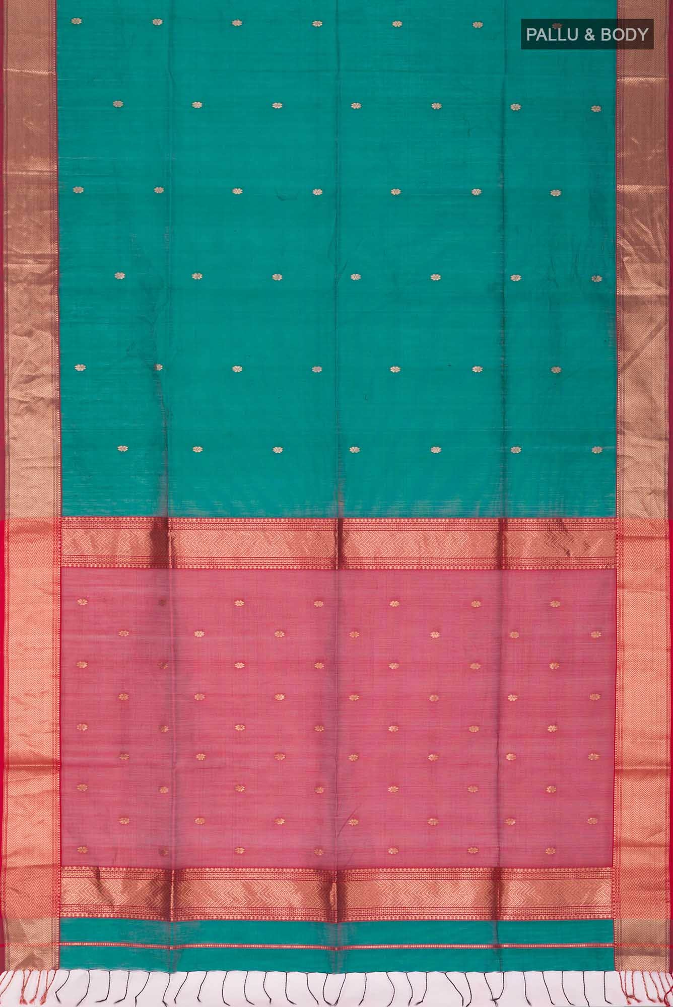 Green Maheshwari Silk Cotton Saree