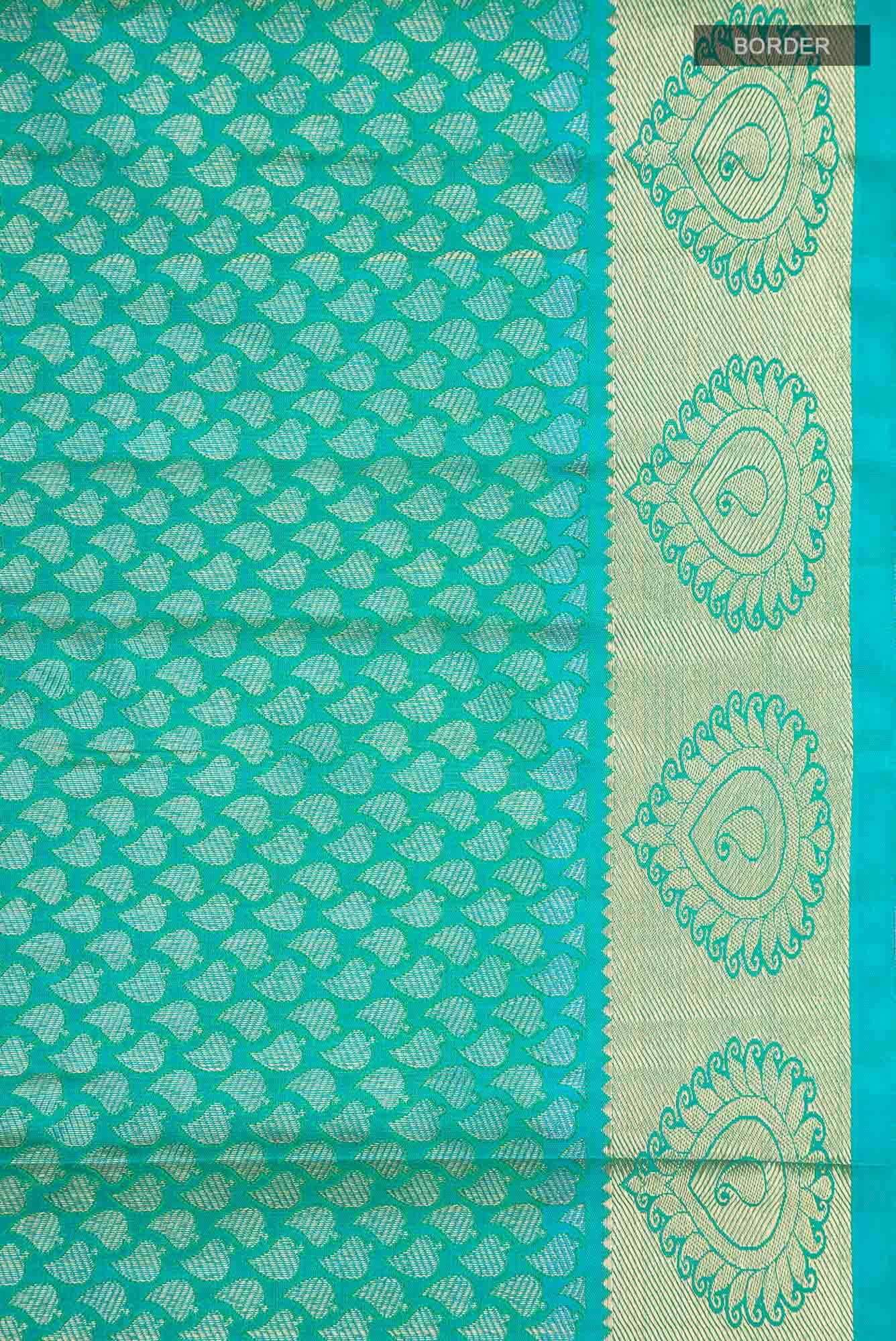 Pure Silk Pure Zari Green Kanchipuram Saree