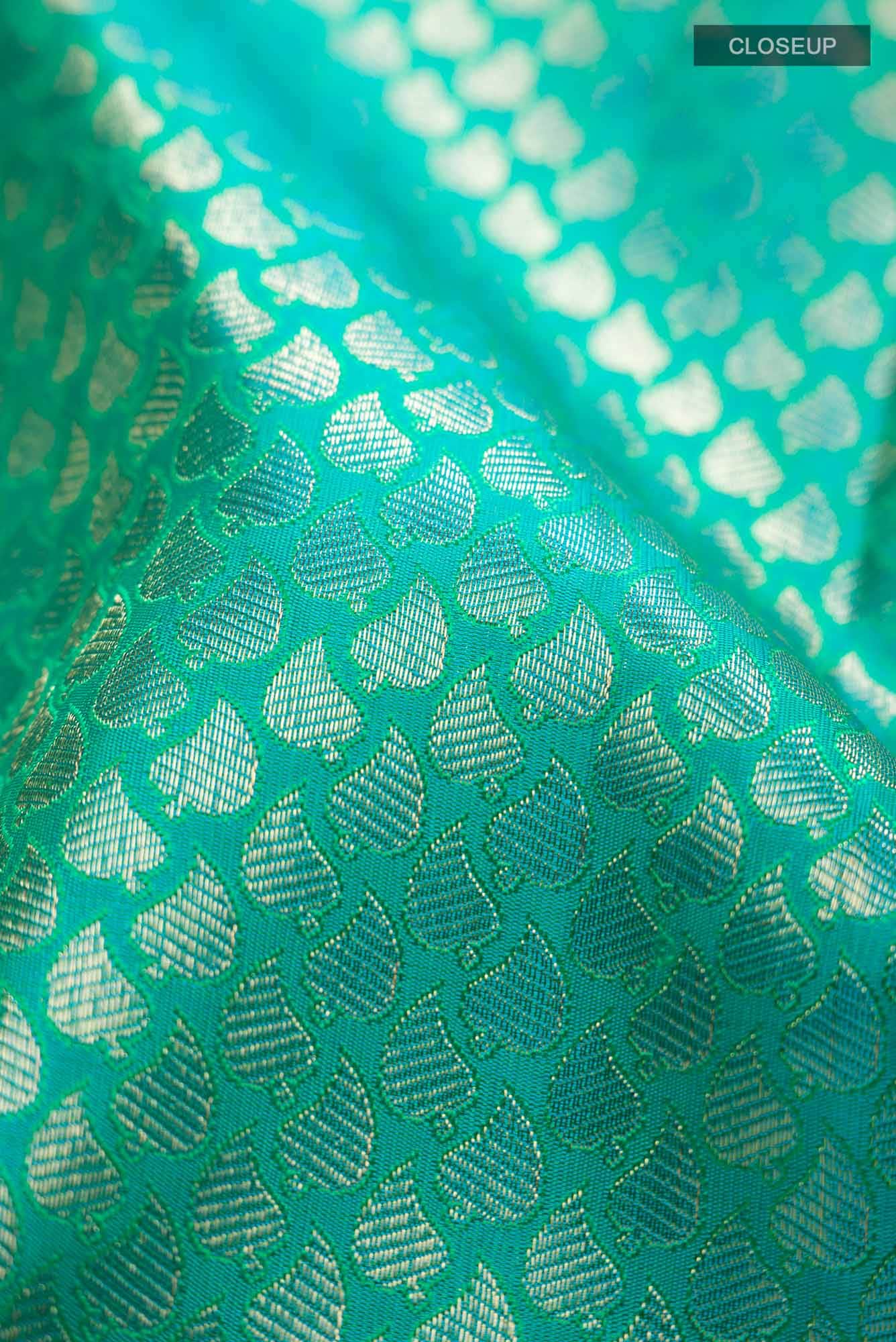 Pure Silk Pure Zari Green Kanchipuram Saree