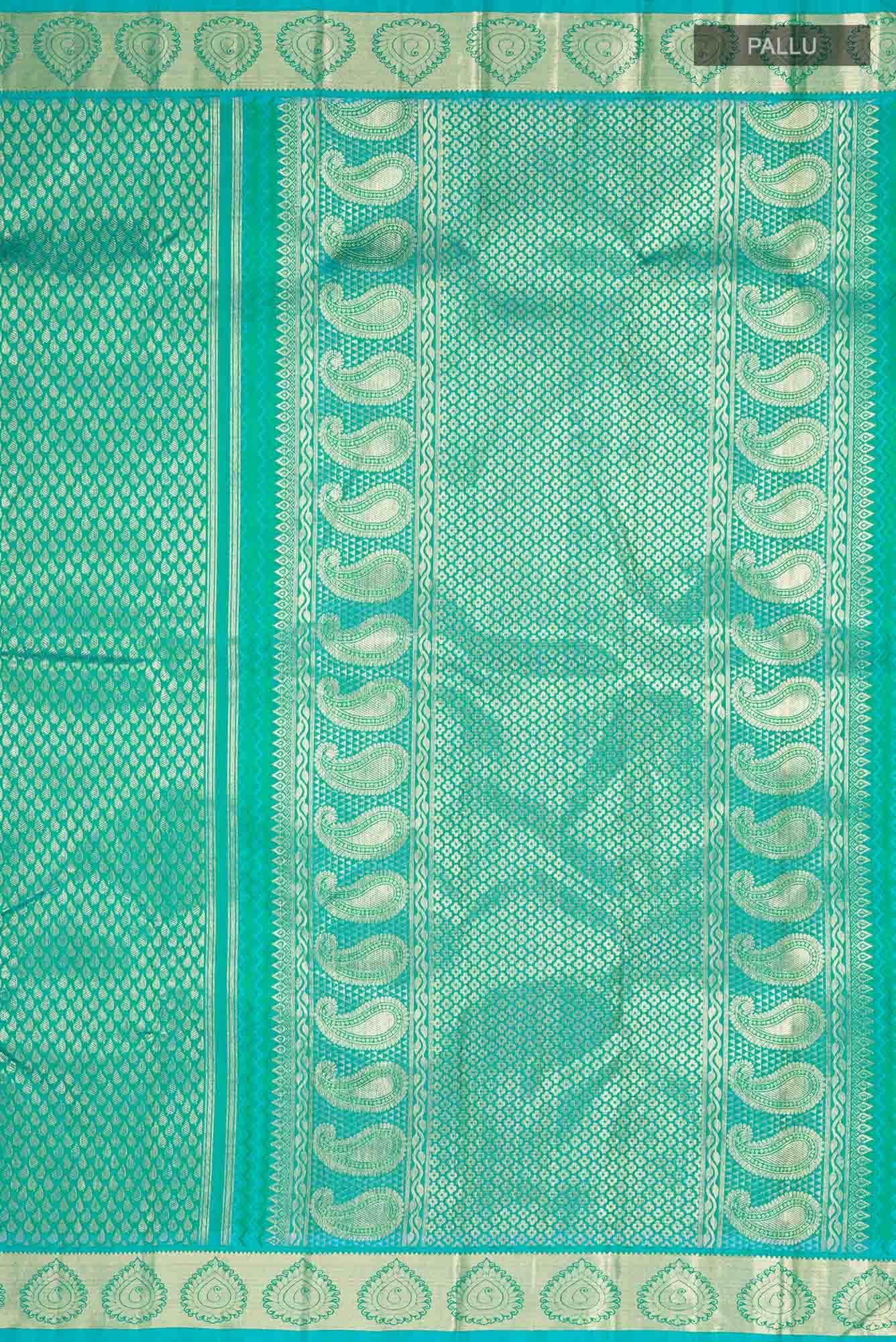 Pure Silk Pure Zari Green Kanchipuram Saree