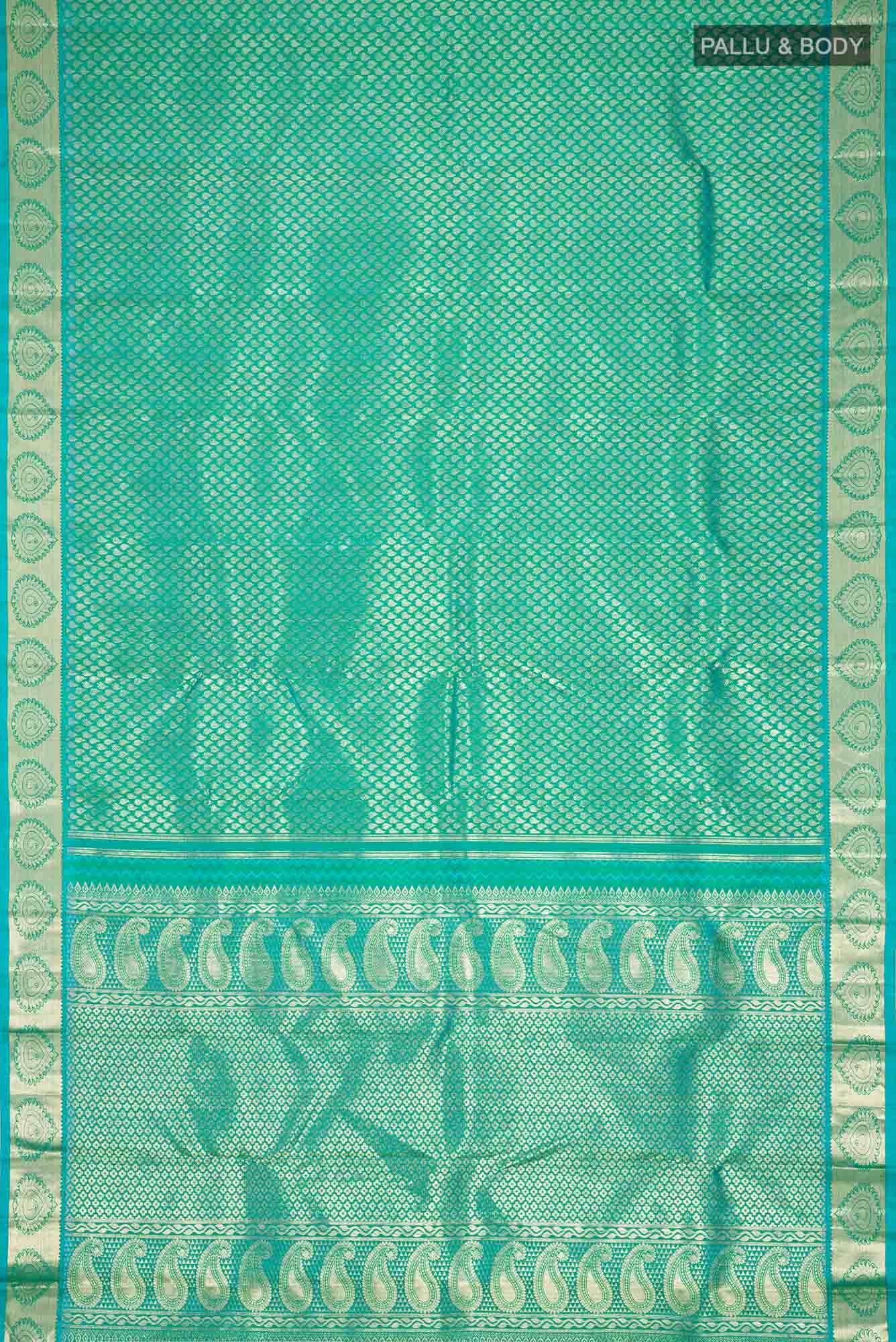 Pure Silk Pure Zari Green Kanchipuram Saree